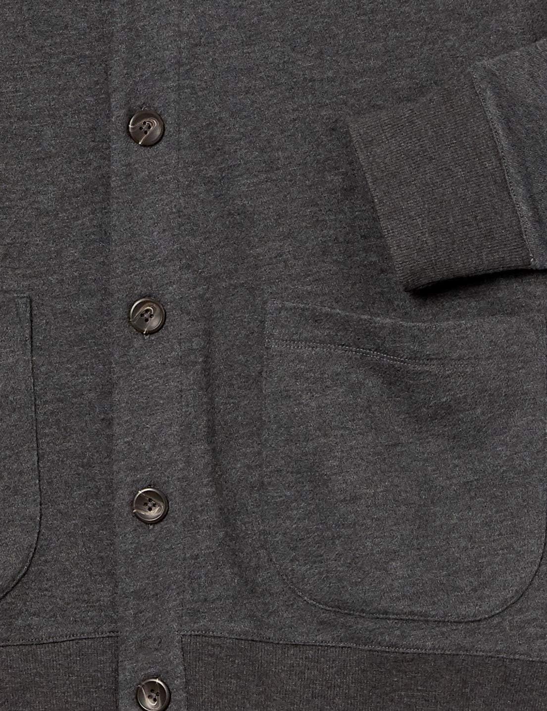 image:imageAmazon Essentials Mens LongSleeve Cardigan With ShawlCollarCharcoal Heather