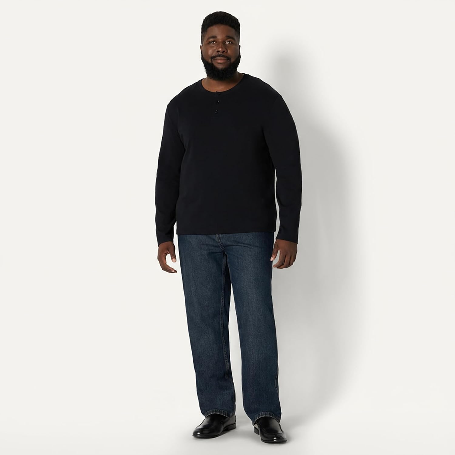 image:imageAmazon Essentials Mens LongSleeve Henley ShirtBlack