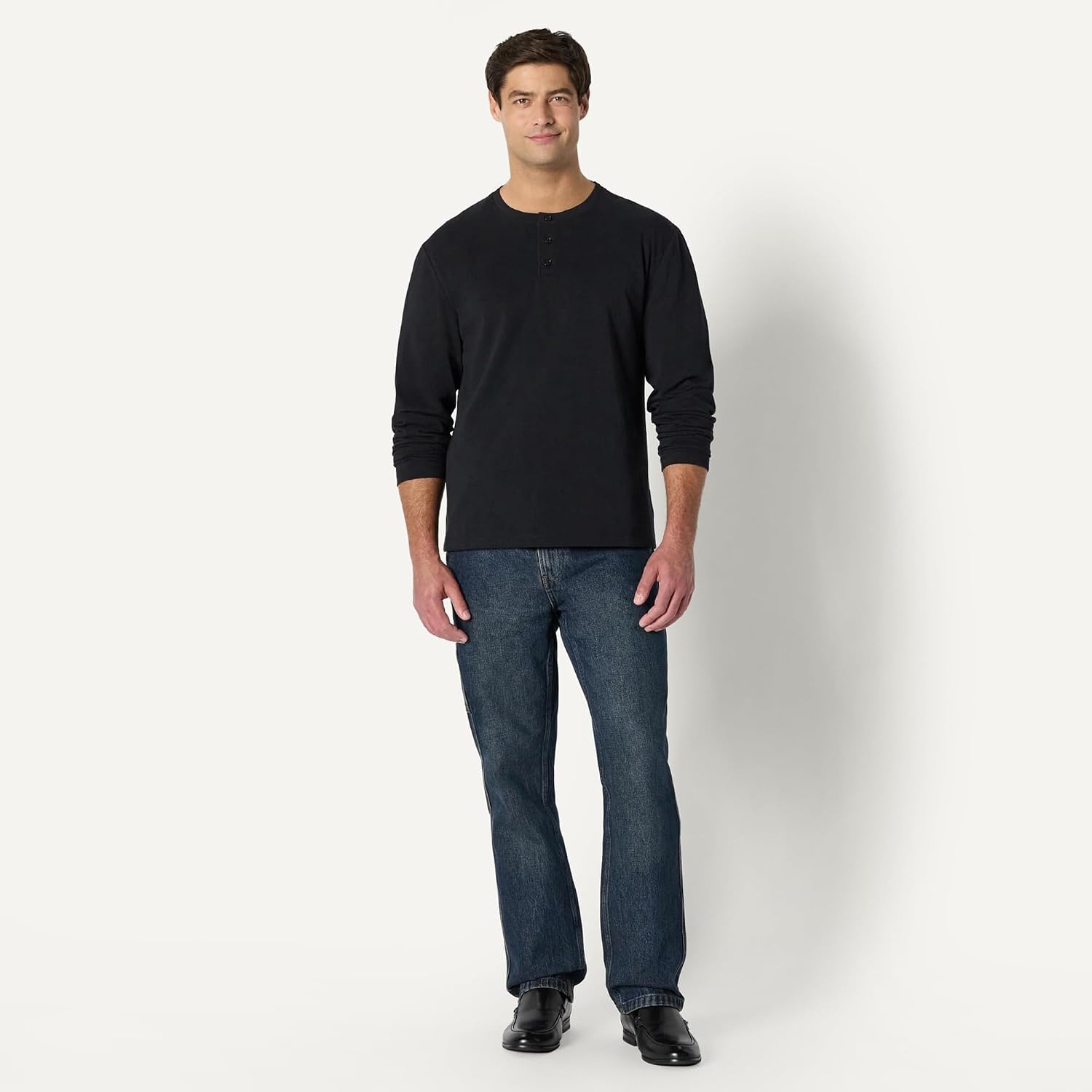 image:imageAmazon Essentials Mens LongSleeve Henley ShirtBlack