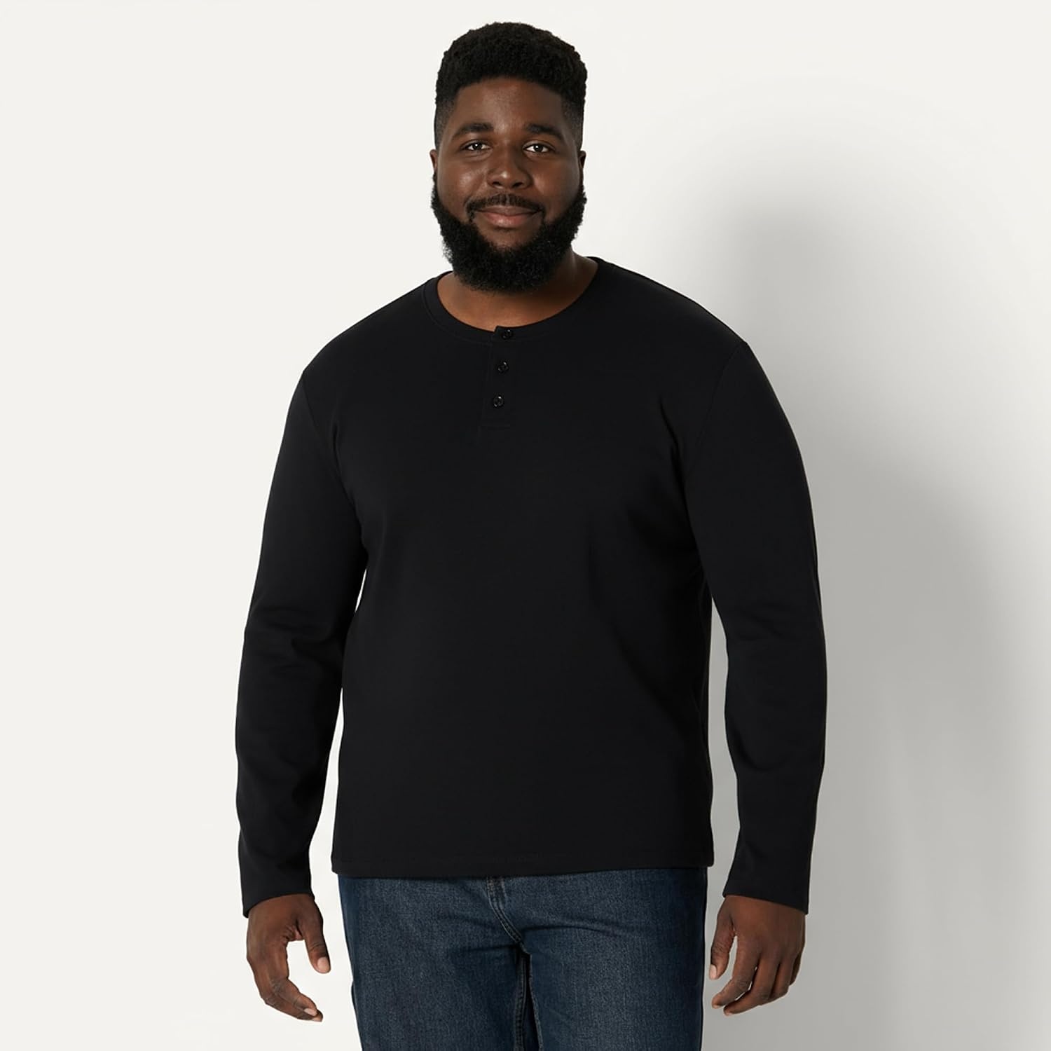 image:imageAmazon Essentials Mens LongSleeve Henley ShirtBlack