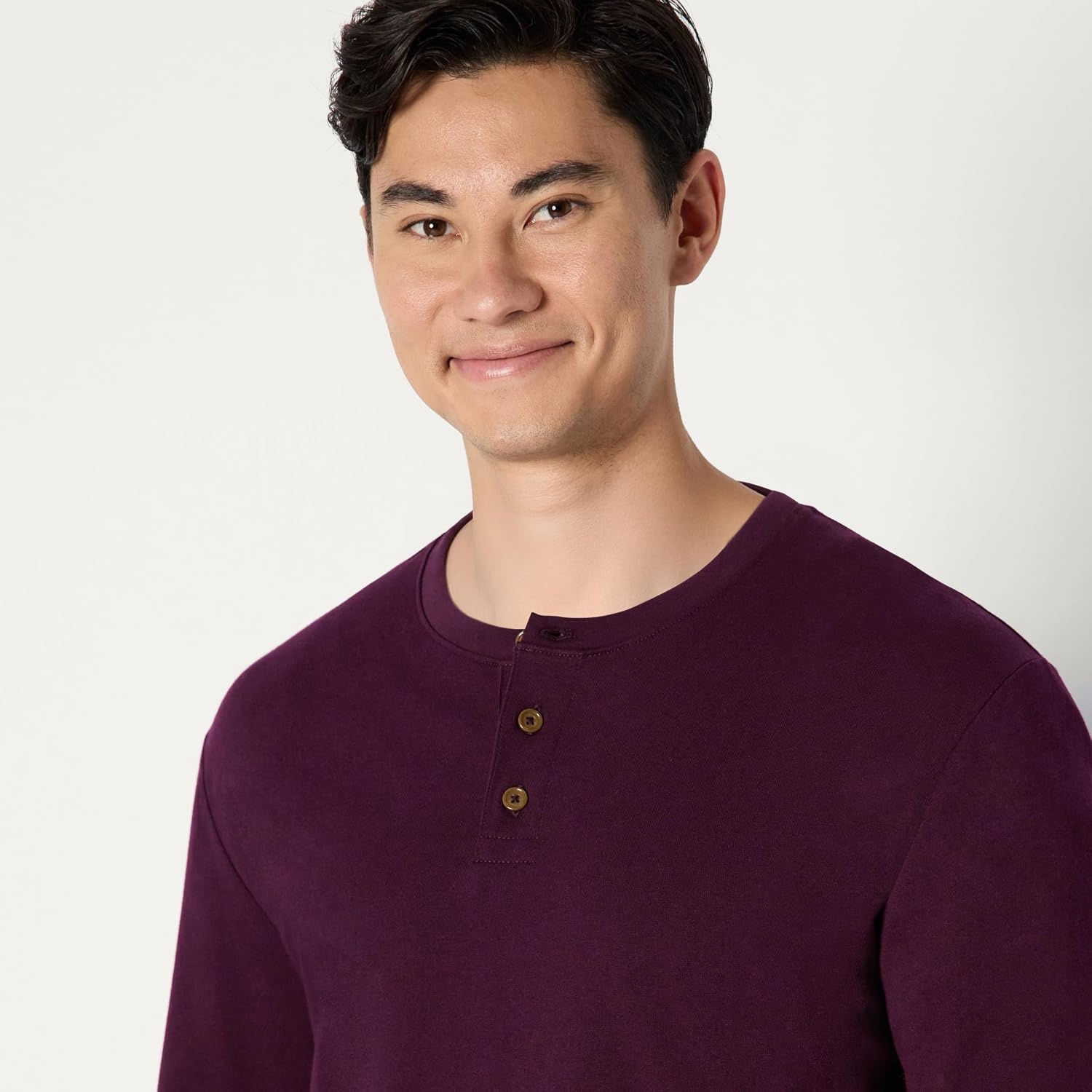 image:imageAmazon Essentials Mens LongSleeve Henley ShirtBurgundy