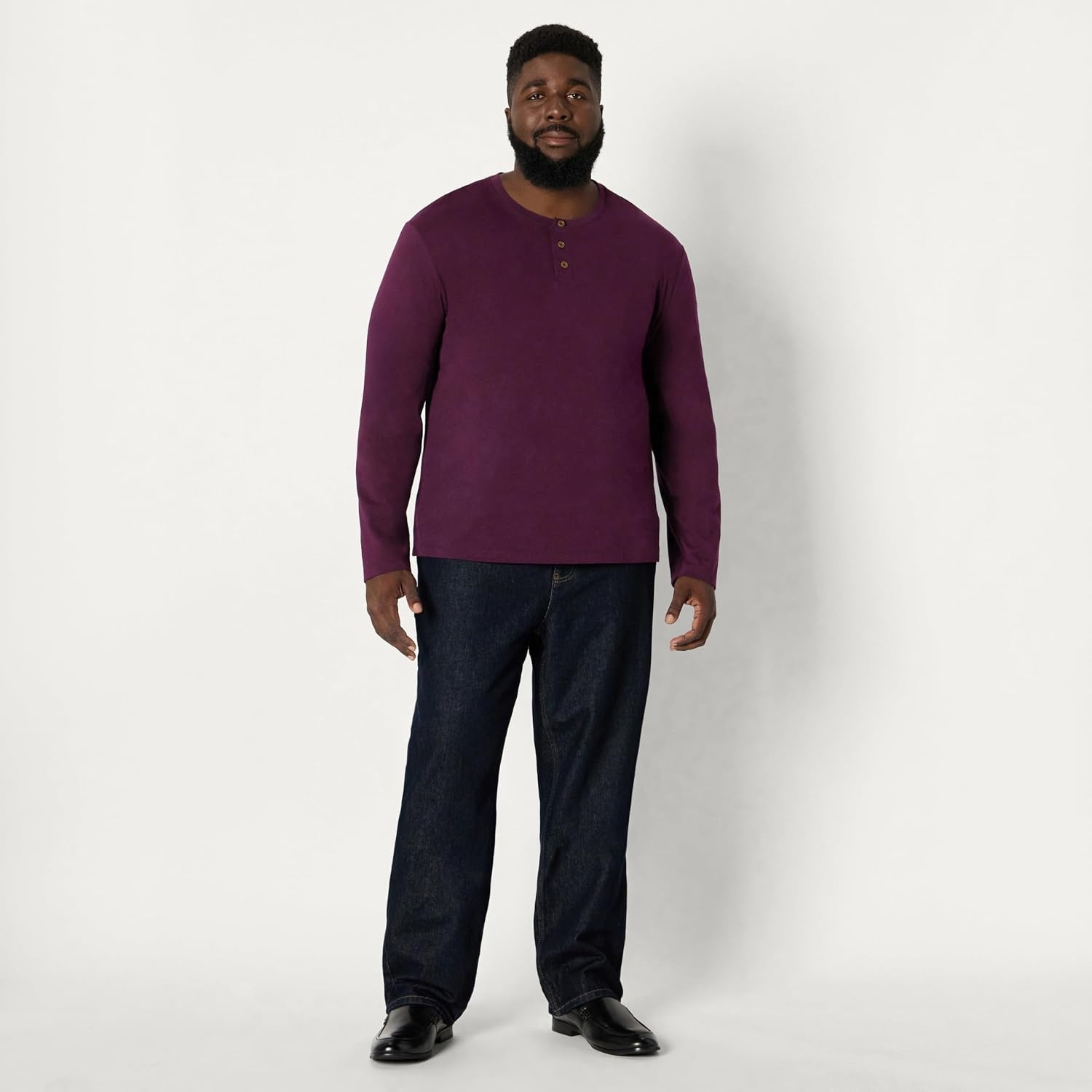 image:imageAmazon Essentials Mens LongSleeve Henley ShirtBurgundy