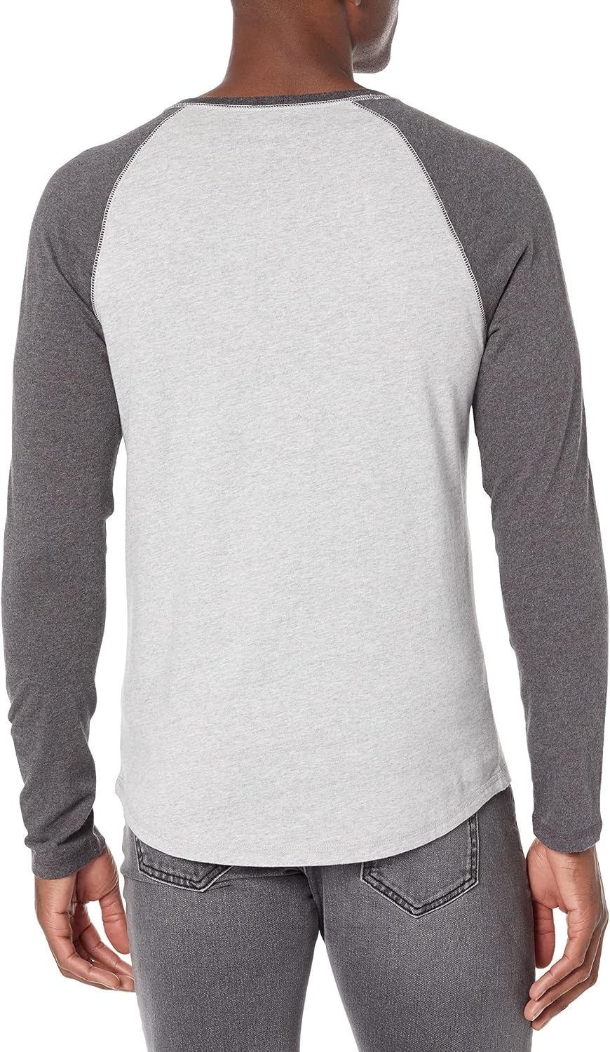 image:imageAmazon Essentials Mens LongSleeve Henley ShirtLight Heather GreyCharcoal Heather