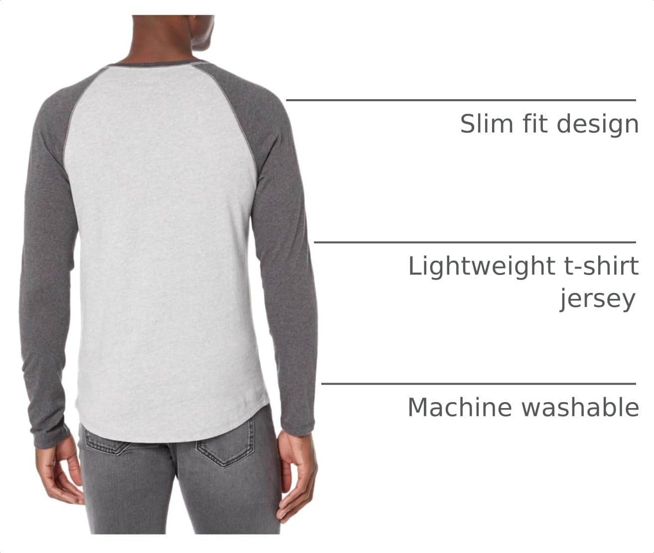 image:imageAmazon Essentials Mens LongSleeve Henley ShirtLight Heather GreyCharcoal Heather