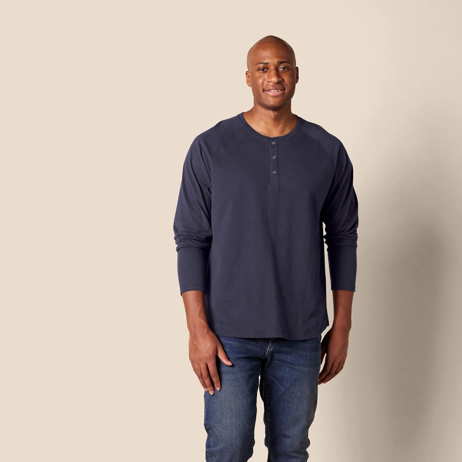 image:imageAmazon Essentials Mens LongSleeve Henley ShirtNavy