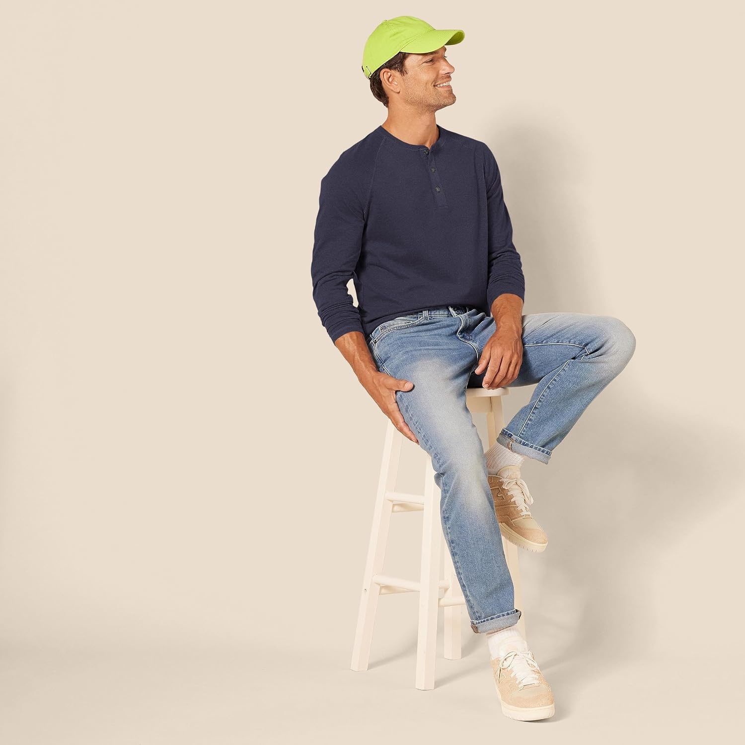 image:imageAmazon Essentials Mens LongSleeve Henley ShirtNavy