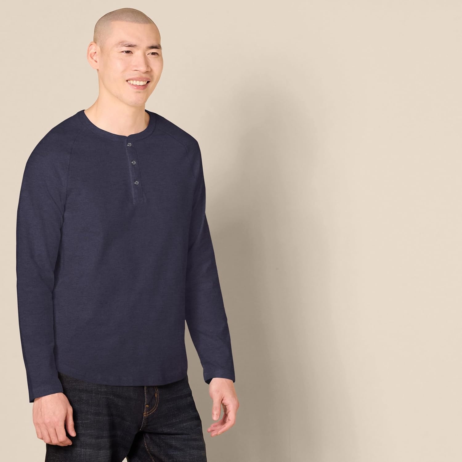 image:imageAmazon Essentials Mens LongSleeve Henley ShirtNavy