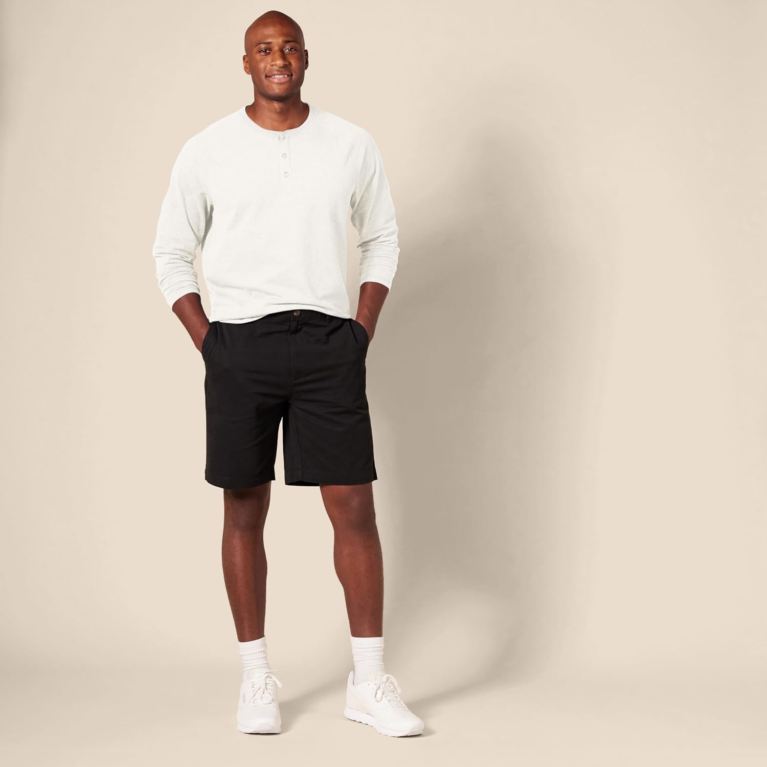 image:imageAmazon Essentials Mens LongSleeve Henley ShirtOatmeal Heather
