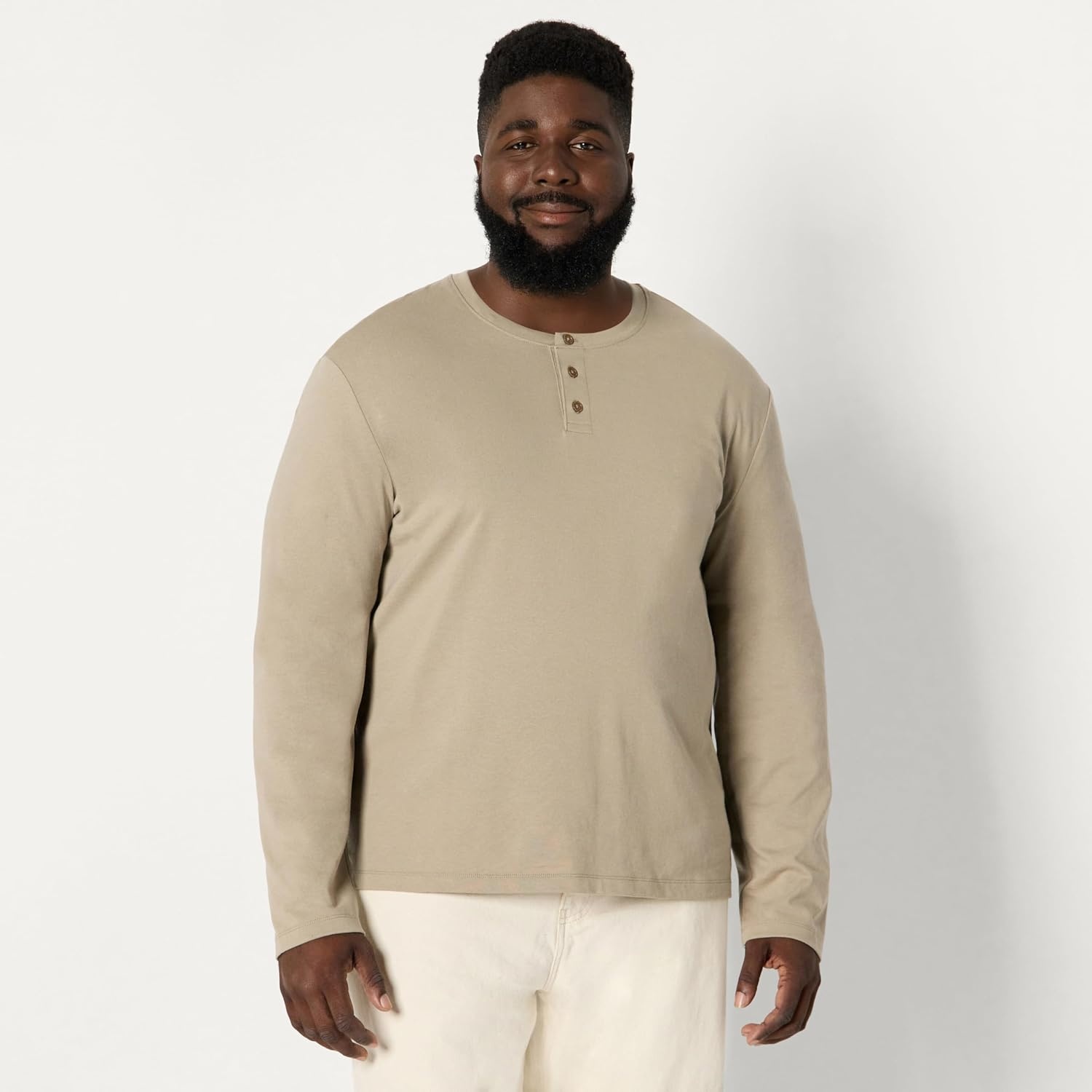 image:imageAmazon Essentials Mens LongSleeve Henley ShirtTaupe