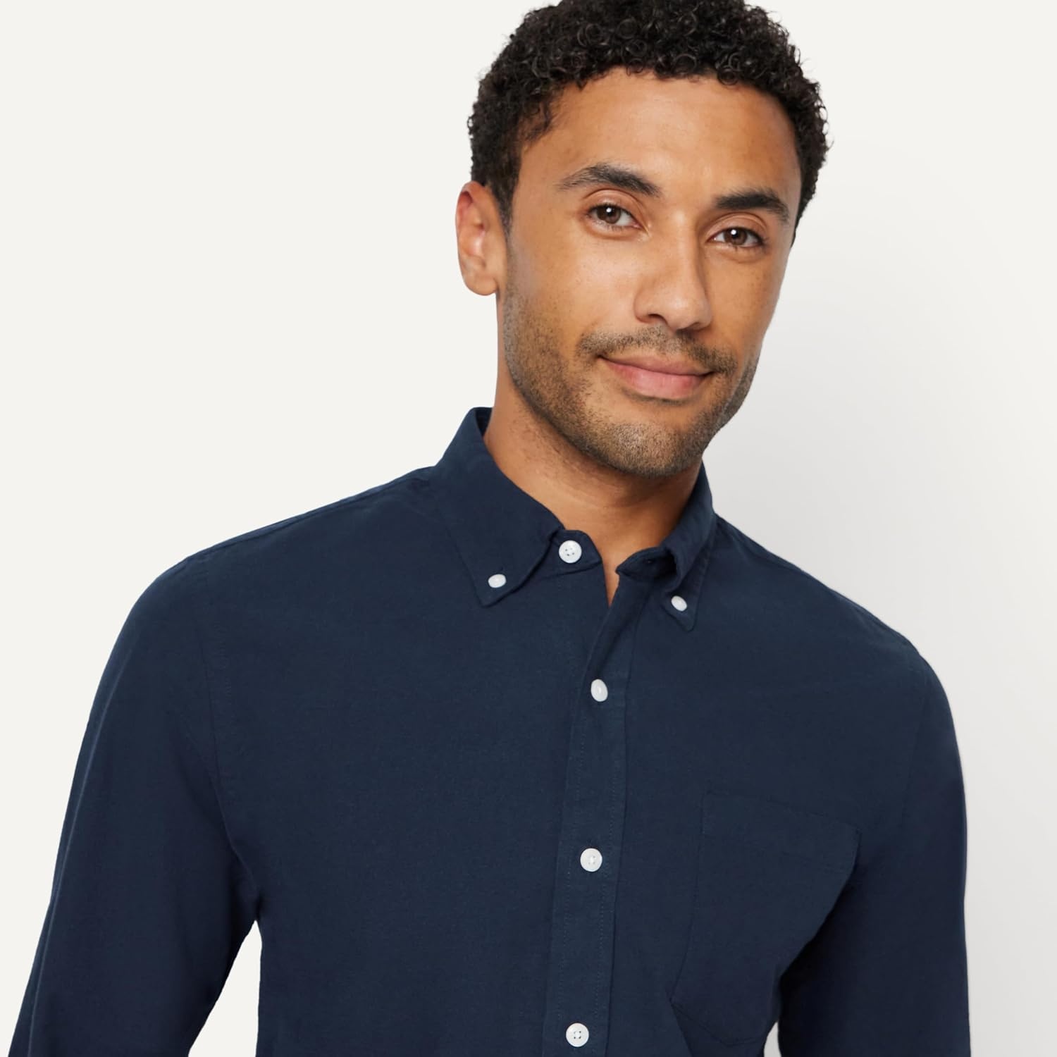 image:imageAmazon Essentials Mens LongSleeve Pocket Oxford ShirtNavy