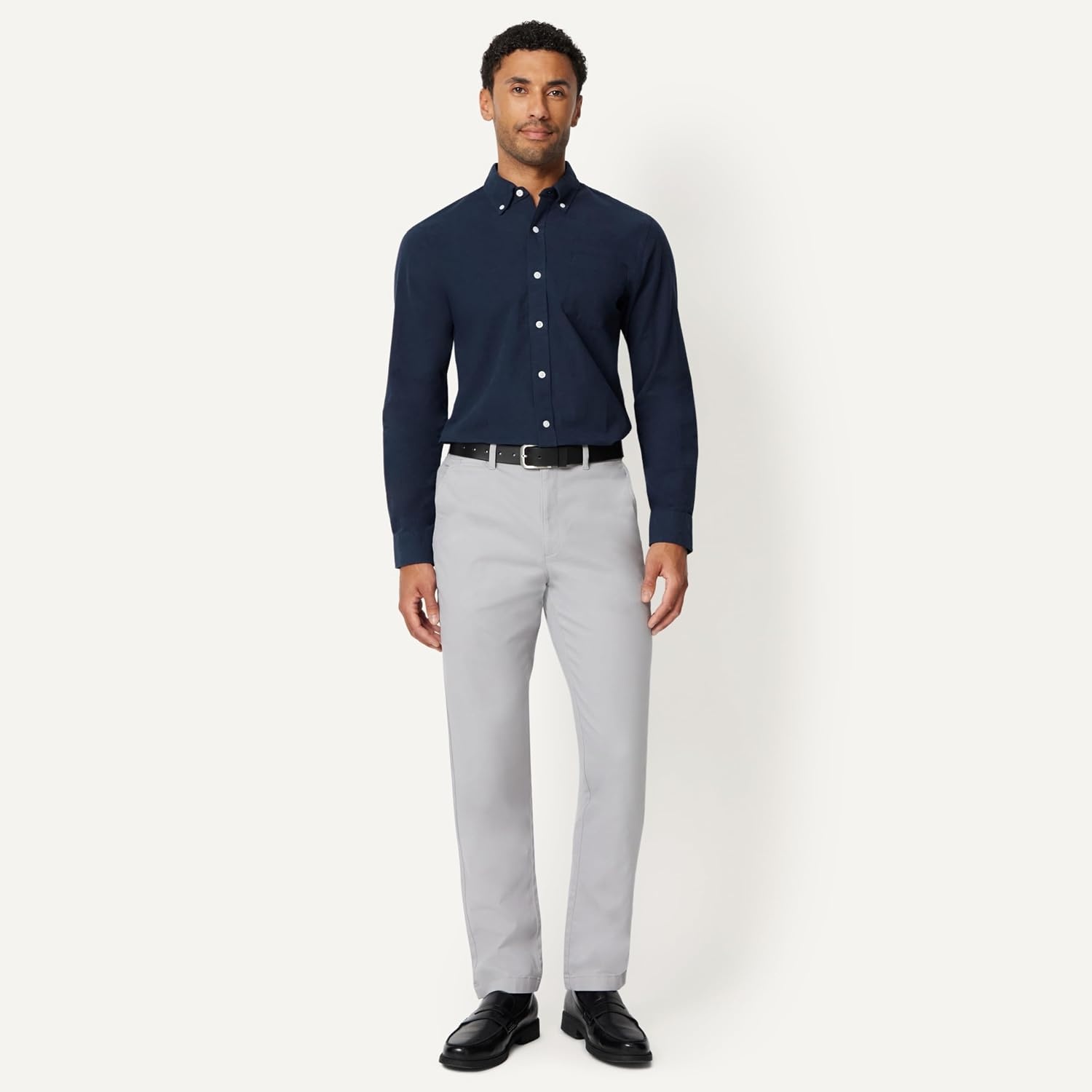 image:imageAmazon Essentials Mens LongSleeve Pocket Oxford ShirtNavy