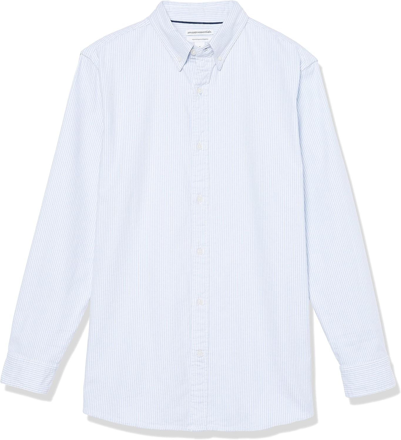 image:imageAmazon Essentials Mens LongSleeve RegularFit Cotton Thermal Waffle Knit ShirtPowder Blue Vertical Stripe