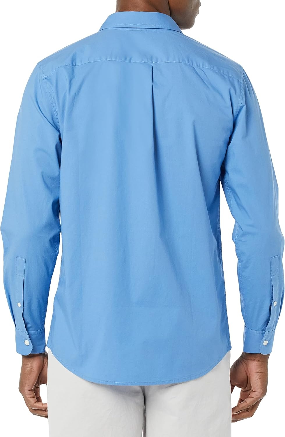image:imageAmazon Essentials Mens LongSleeve RegularFit Stretch Poplin ShirtLight Blue