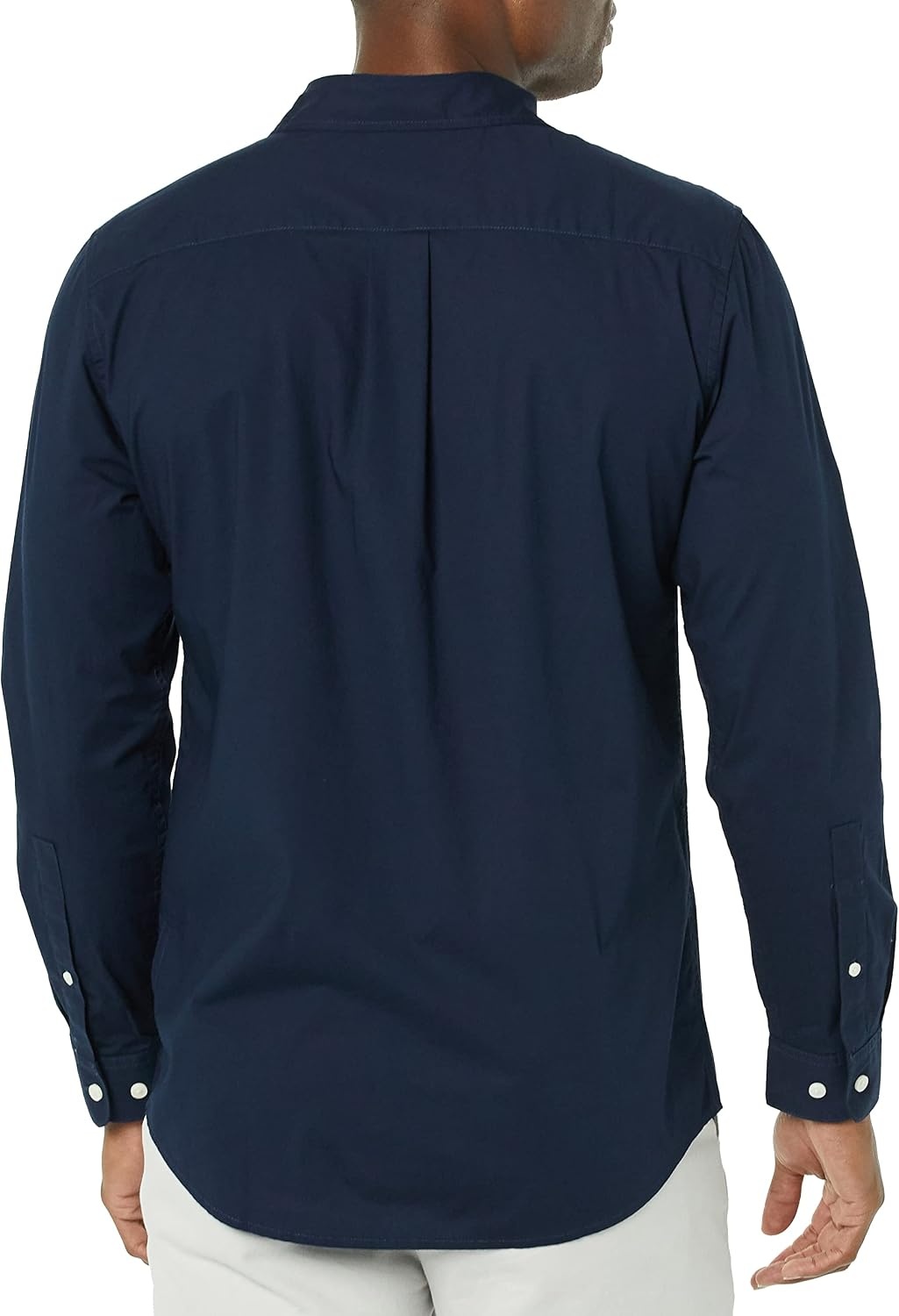 image:imageAmazon Essentials Mens LongSleeve RegularFit Stretch Poplin ShirtNavy