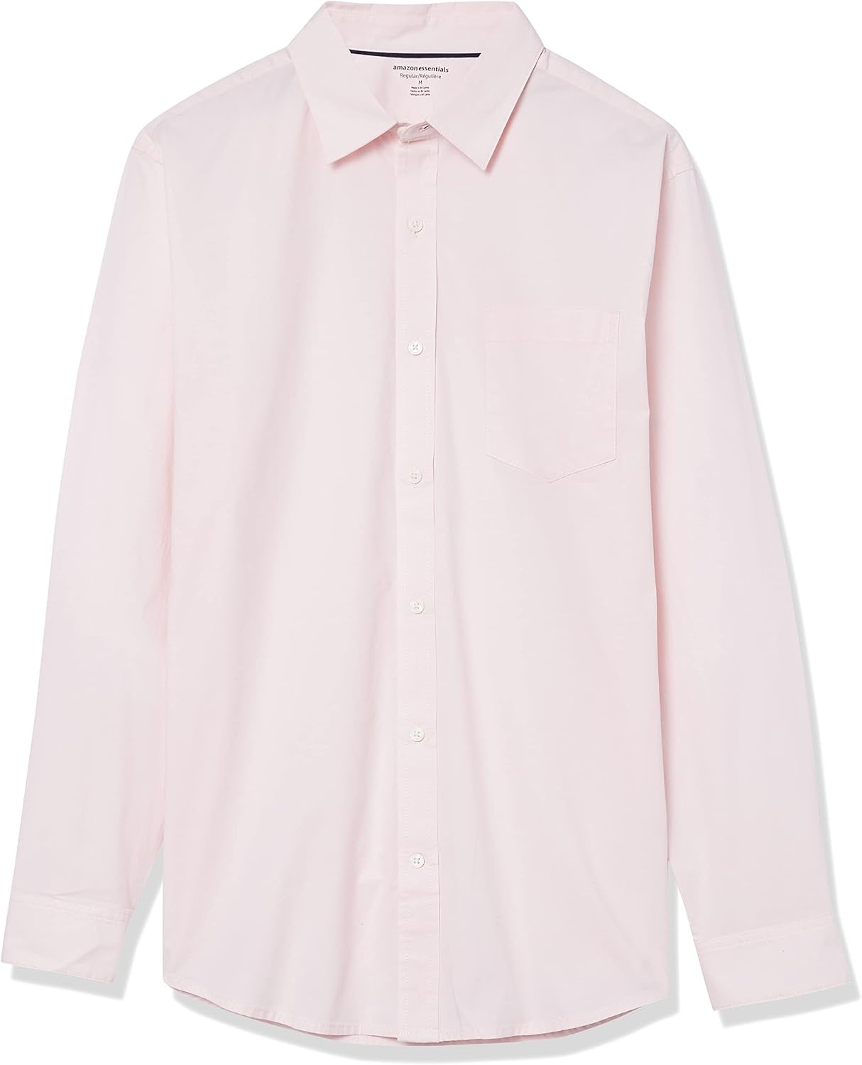 image:imageAmazon Essentials Mens LongSleeve RegularFit Stretch Poplin ShirtPink