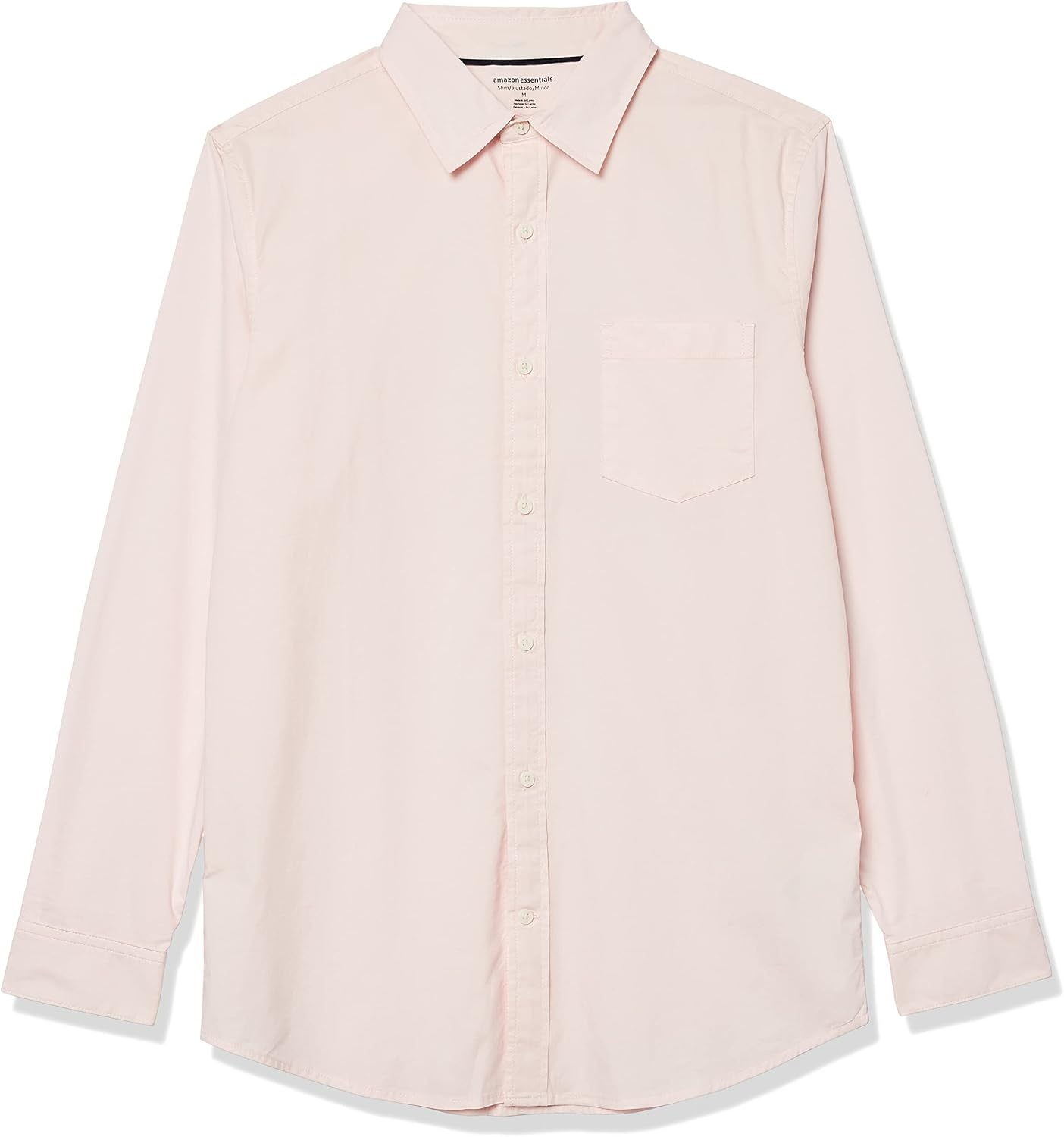 image:imageAmazon Essentials Mens LongSleeve RegularFit Stretch Poplin ShirtPink