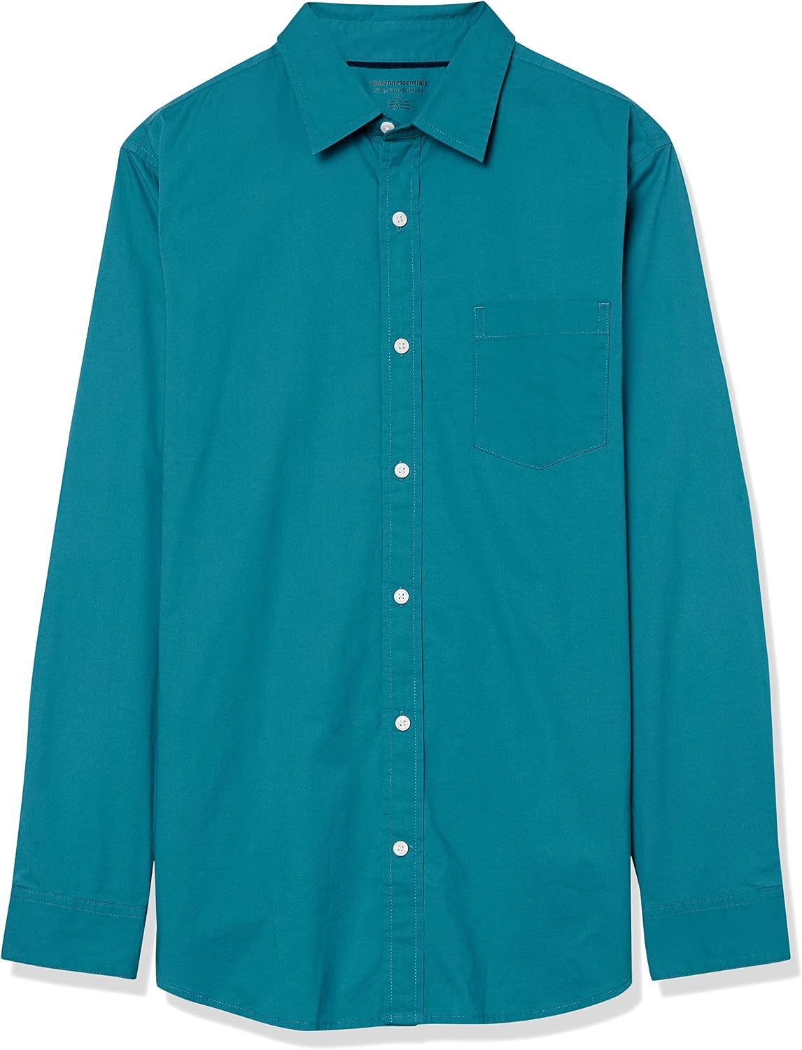 image:imageAmazon Essentials Mens LongSleeve RegularFit Stretch Poplin ShirtTeal
