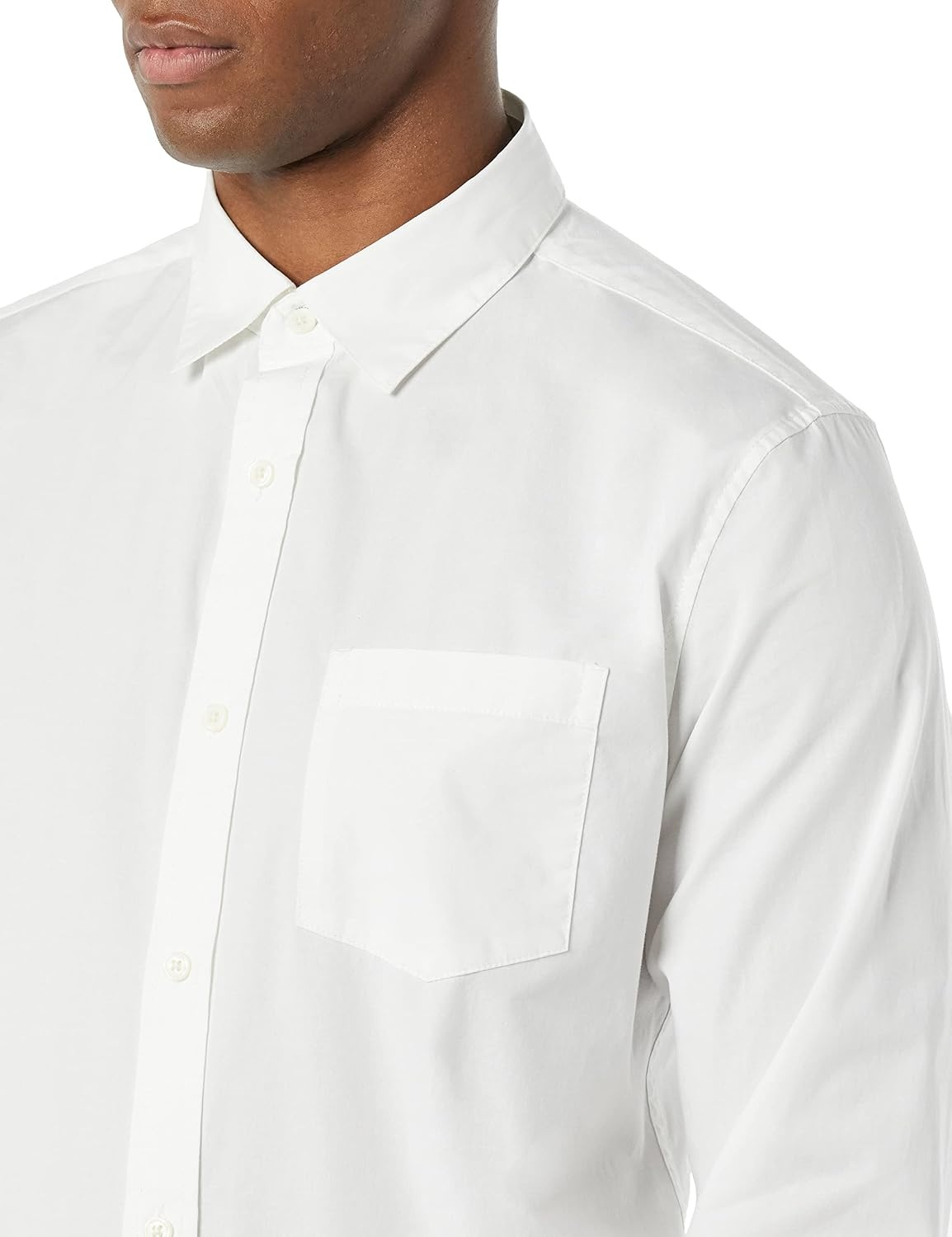 image:imageAmazon Essentials Mens LongSleeve RegularFit Stretch Poplin ShirtWhite