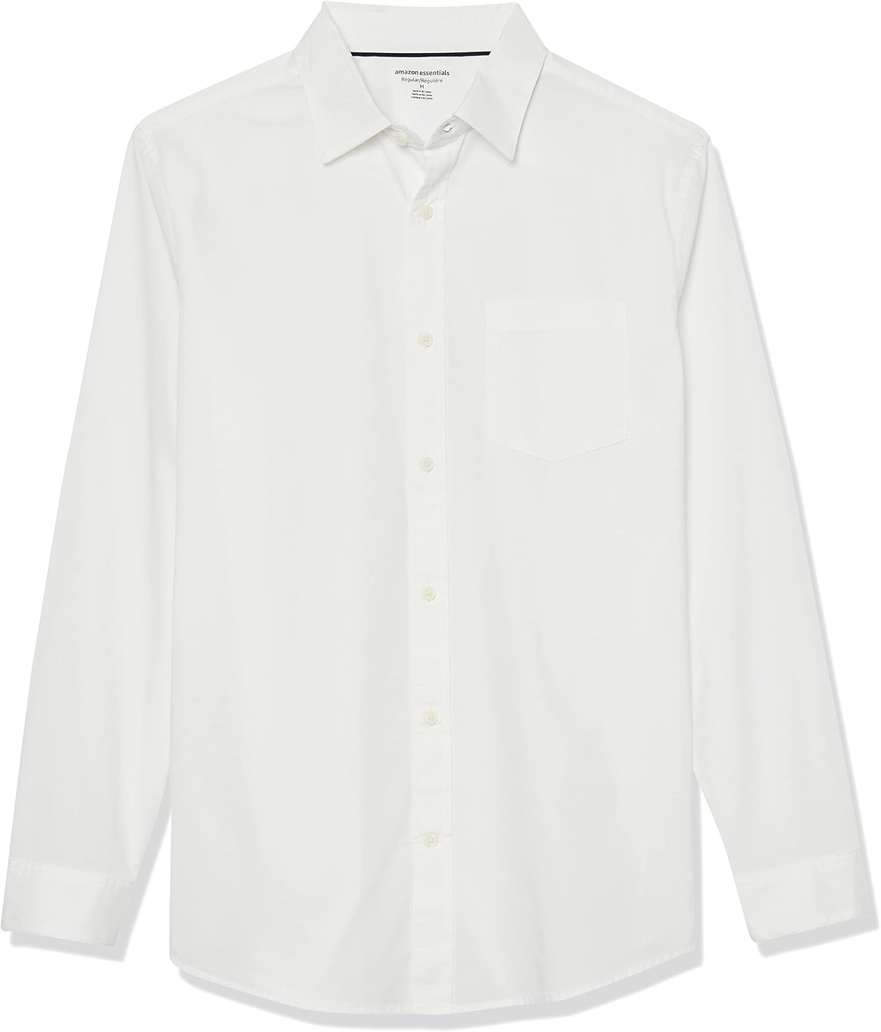 image:imageAmazon Essentials Mens LongSleeve RegularFit Stretch Poplin ShirtWhite
