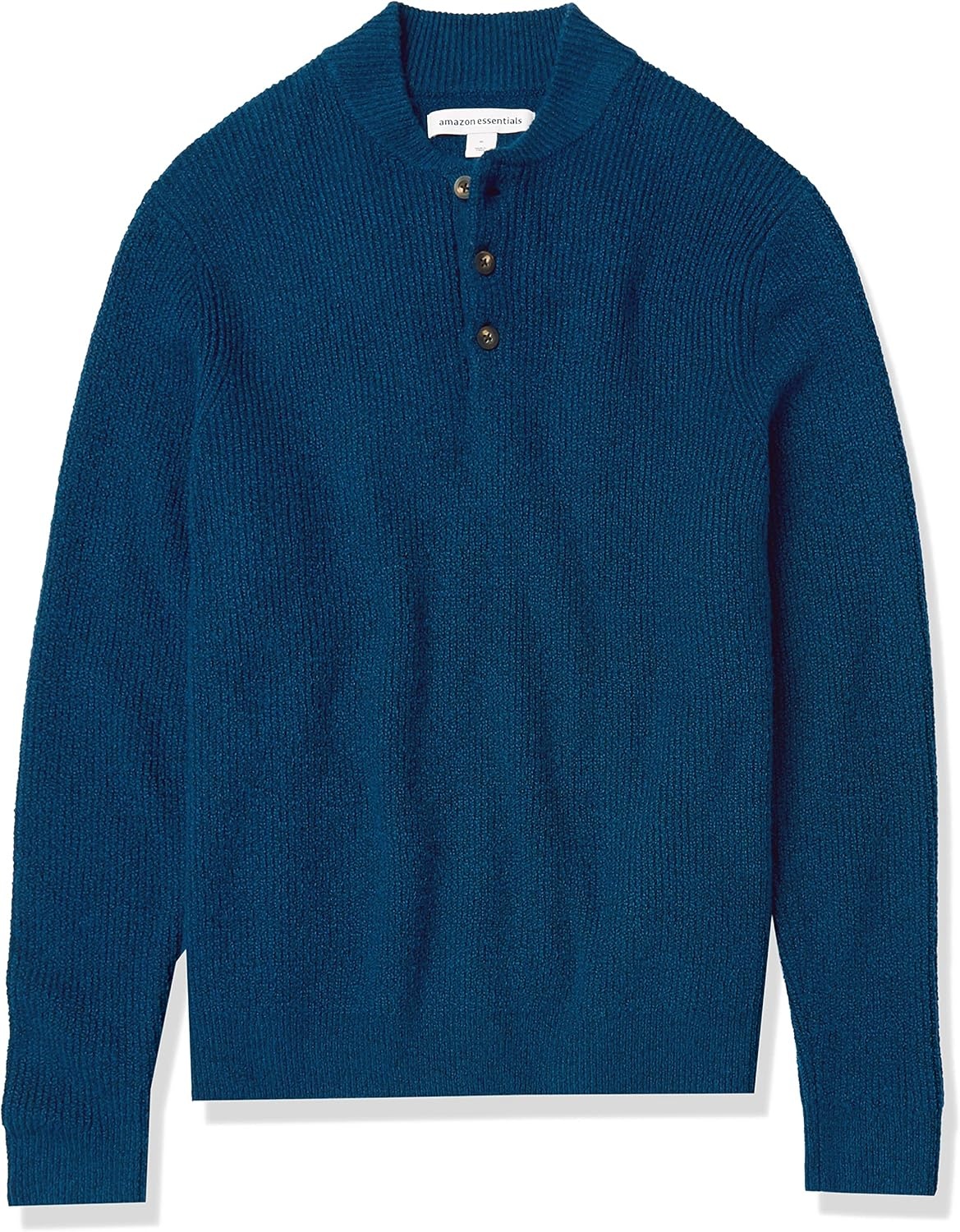 image:imageAmazon Essentials Mens LongSleeve Soft Touch Cotton Blend Henley SweaterBlue