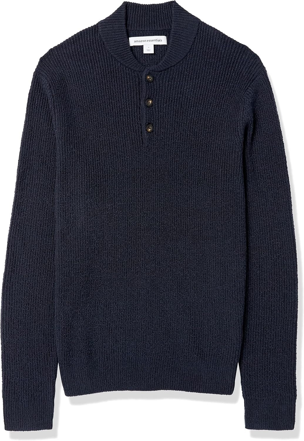 image:imageAmazon Essentials Mens LongSleeve Soft Touch Cotton Blend Henley SweaterNavy