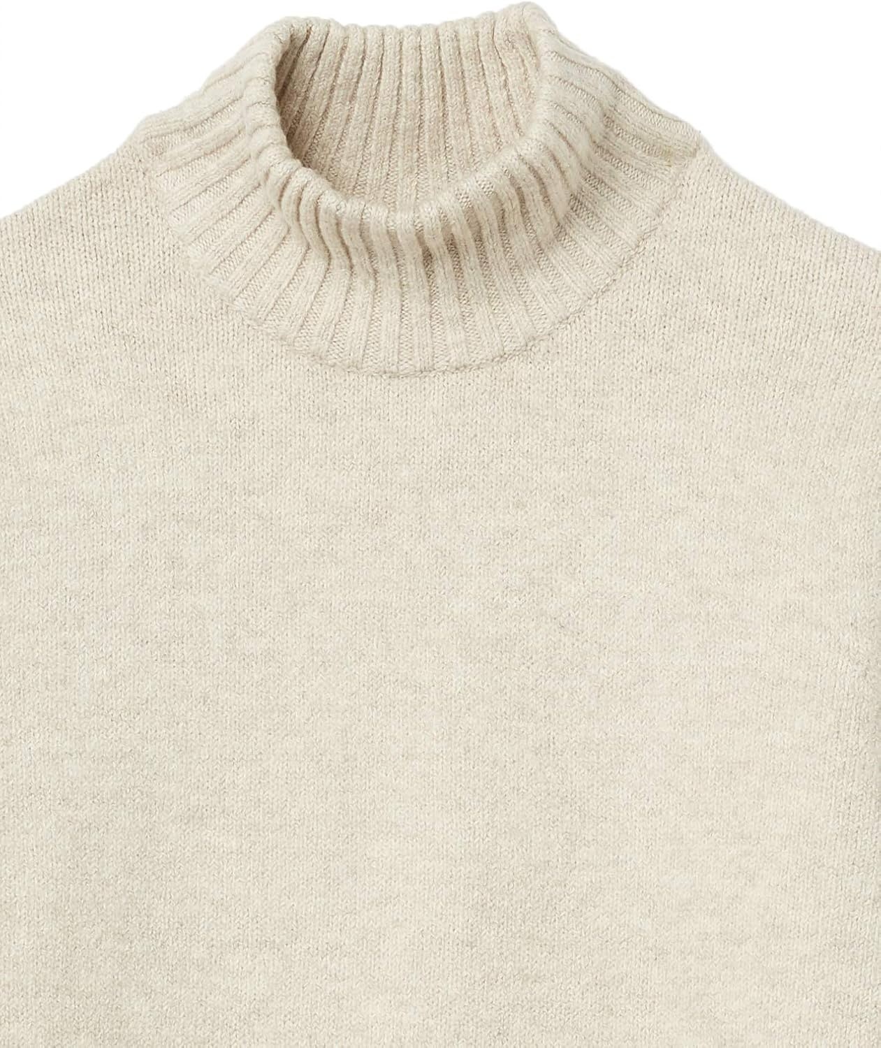 image:imageAmazon Essentials Mens LongSleeve Soft Touch Cotton Blend Turtleneck SweaterOffwhite