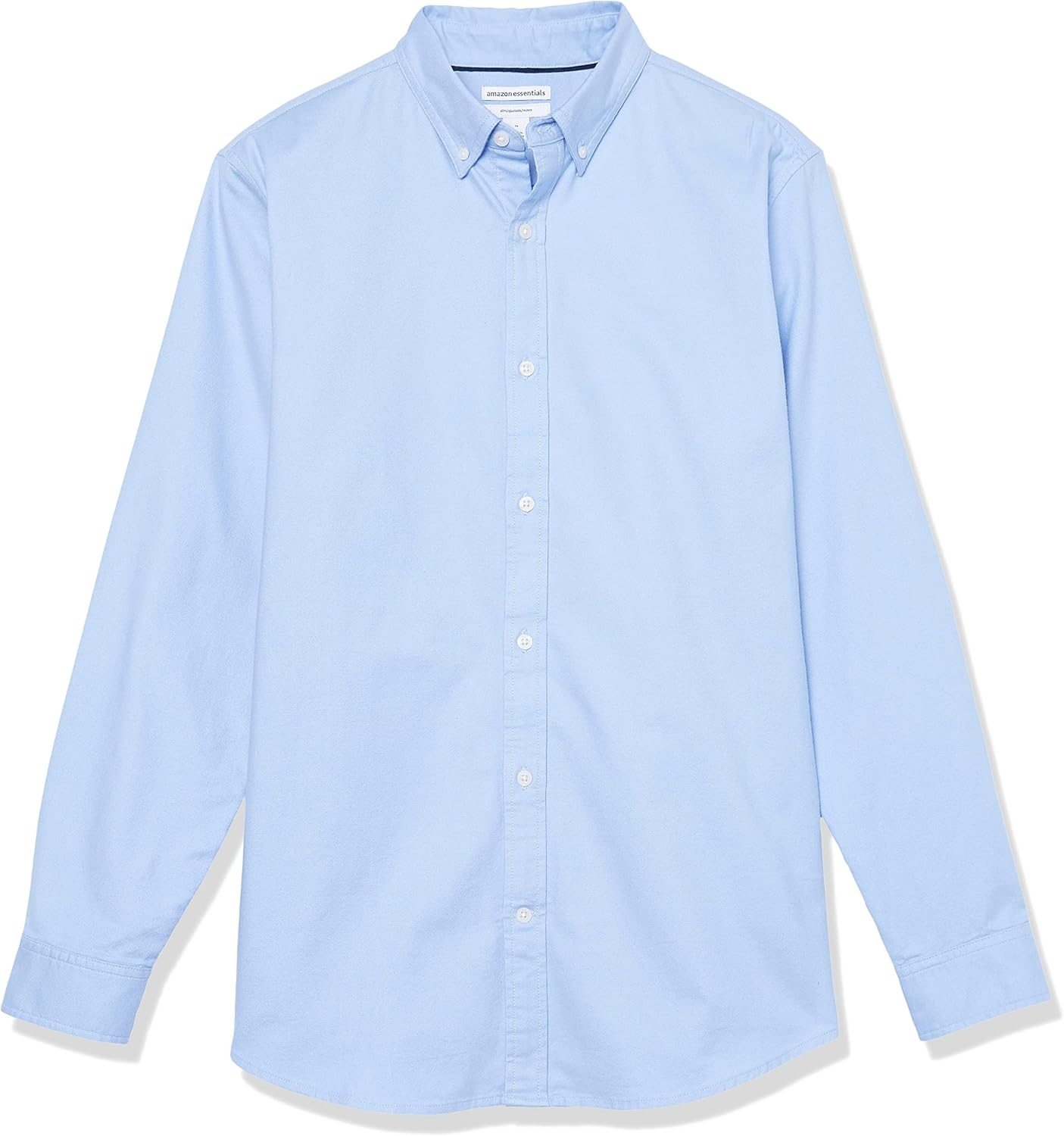 image:imageAmazon Essentials Mens Oxford Shirt SlimFit Stretch LongSleeve Button UpPowder Blue