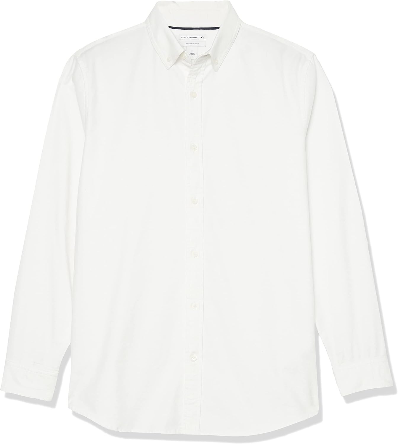 image:imageAmazon Essentials Mens Oxford Shirt SlimFit Stretch LongSleeve Button UpWhite
