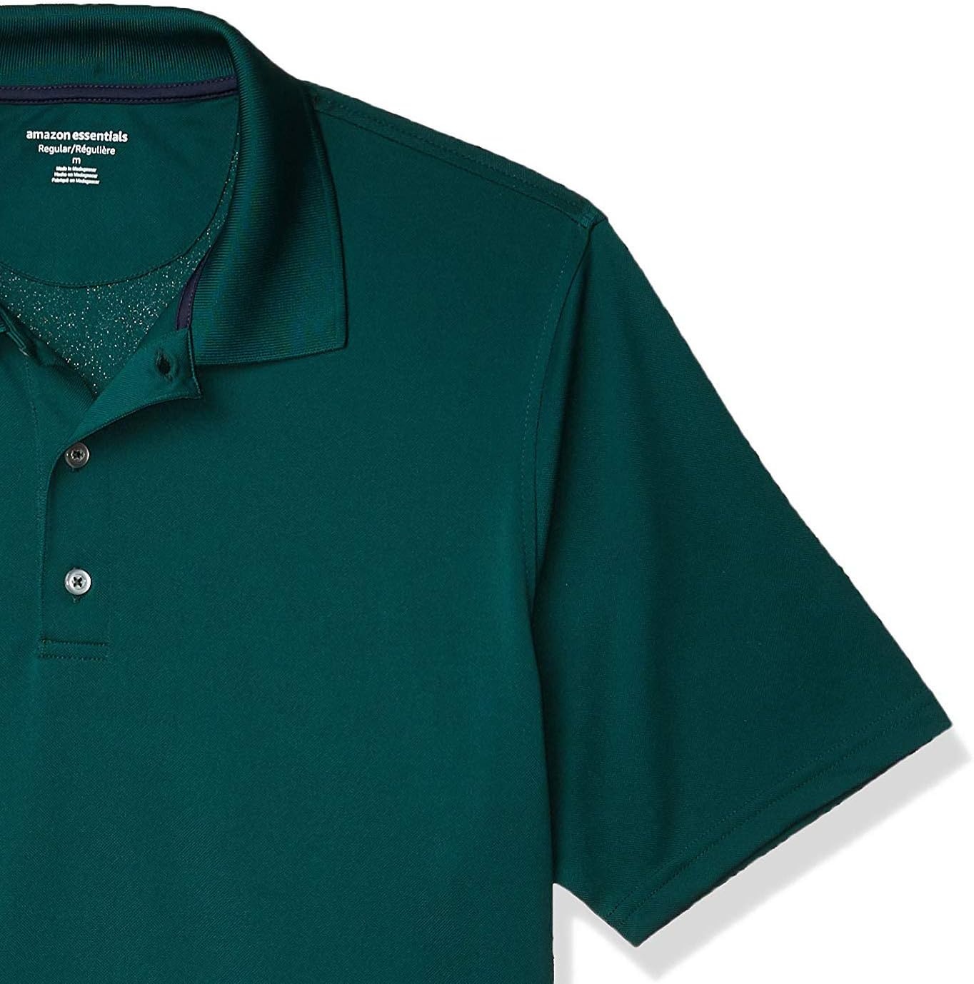 image:imageAmazon Essentials Mens Regular Fit Golf Polo Shirt MoistureWicking Quick Dry Recycled Polyester Short SleeveDark Green