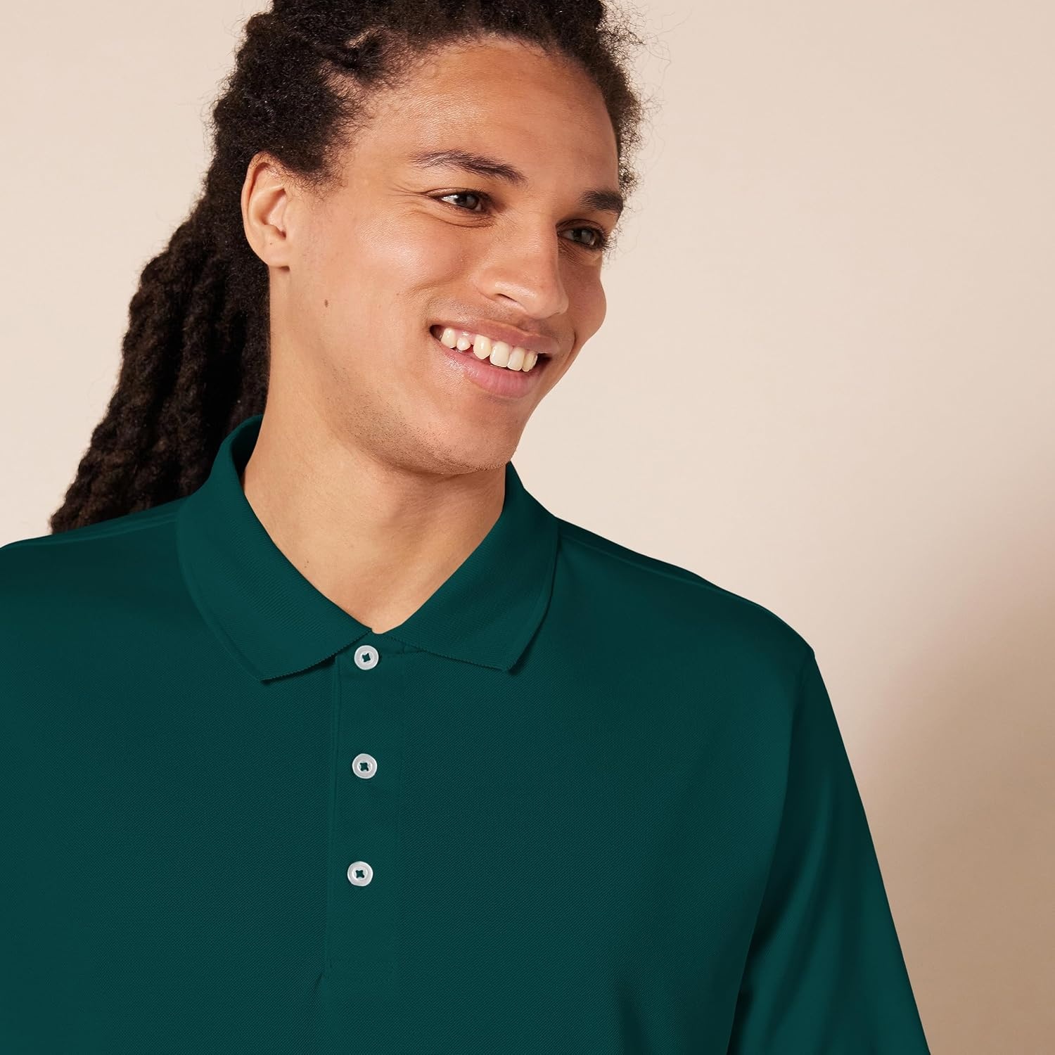 image:imageAmazon Essentials Mens Regular Fit Golf Polo Shirt MoistureWicking Quick Dry Recycled Polyester Short SleeveDark Green