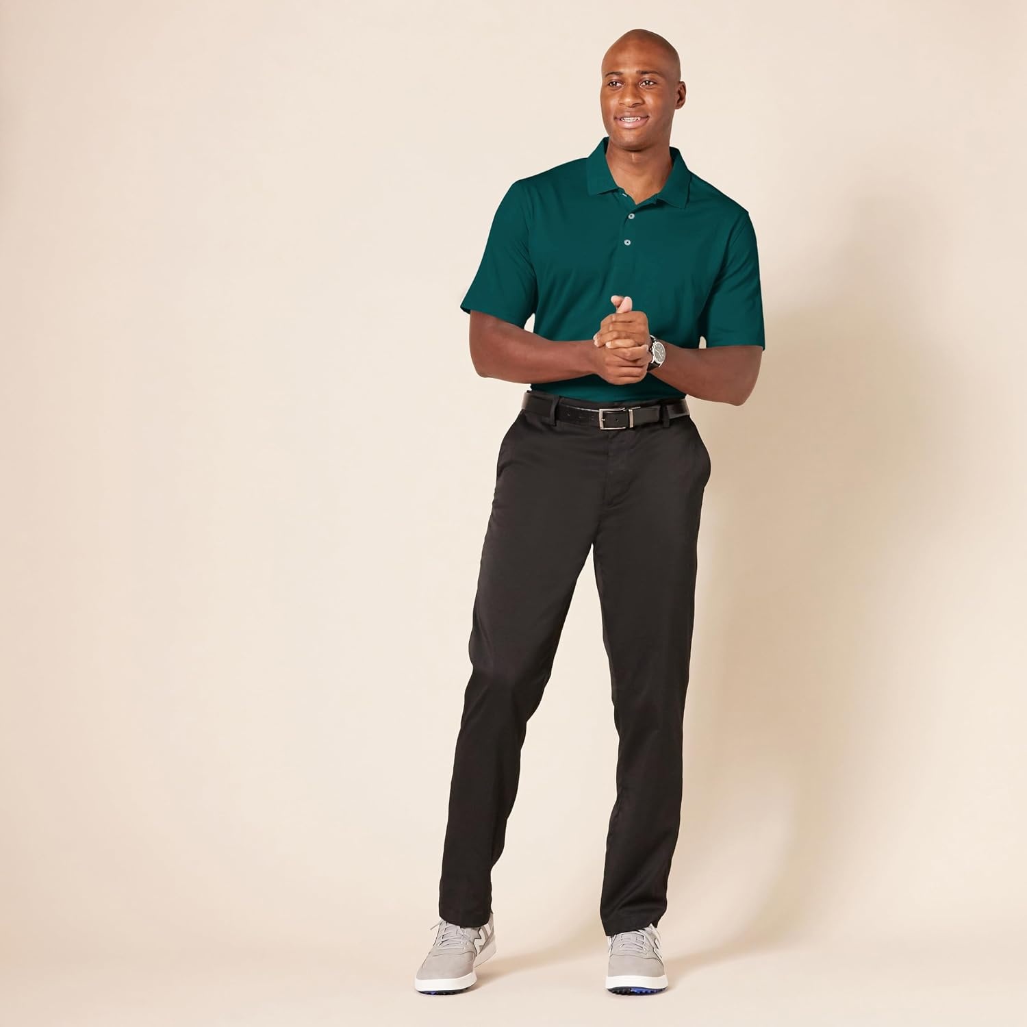 image:imageAmazon Essentials Mens Regular Fit Golf Polo Shirt MoistureWicking Quick Dry Recycled Polyester Short SleeveDark Green