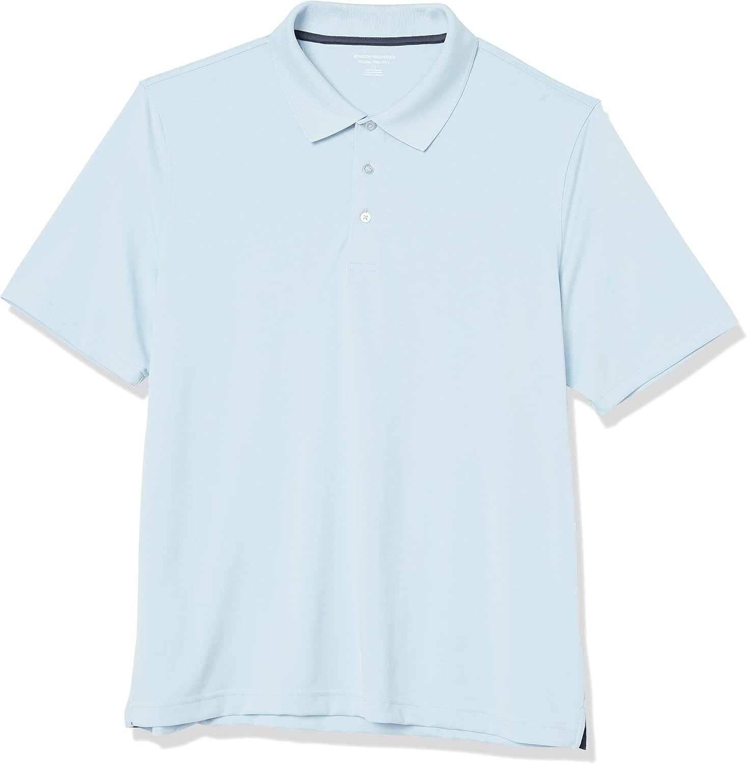image:imageAmazon Essentials Mens Regular Fit Golf Polo Shirt MoistureWicking Quick Dry Recycled Polyester Short SleeveLight Blue