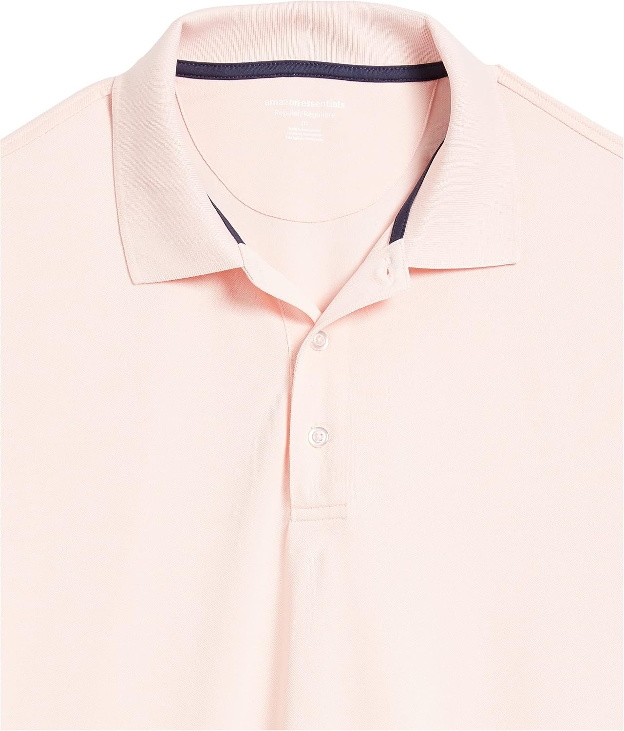 image:imageAmazon Essentials Mens Regular Fit Golf Polo Shirt MoistureWicking Quick Dry Recycled Polyester Short SleeveLight Pink
