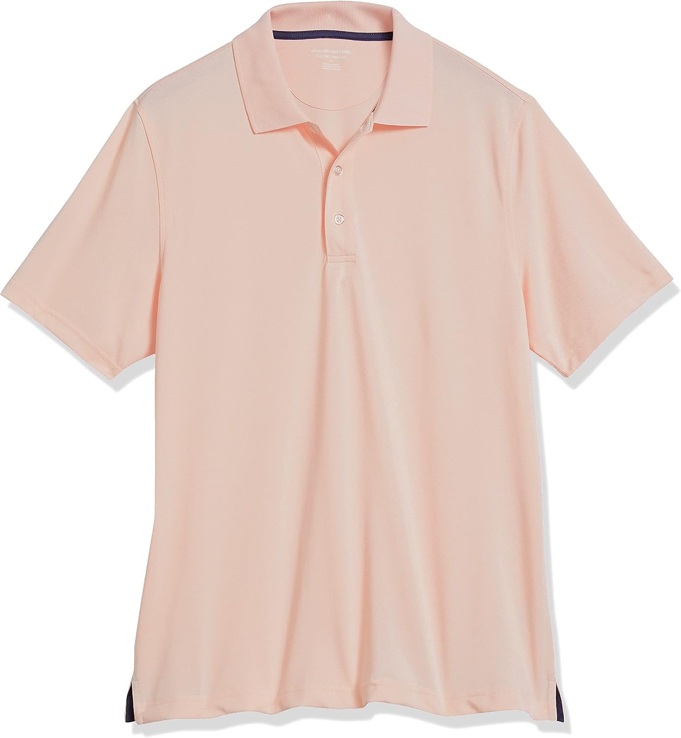 image:imageAmazon Essentials Mens Regular Fit Golf Polo Shirt MoistureWicking Quick Dry Recycled Polyester Short SleeveLight Pink