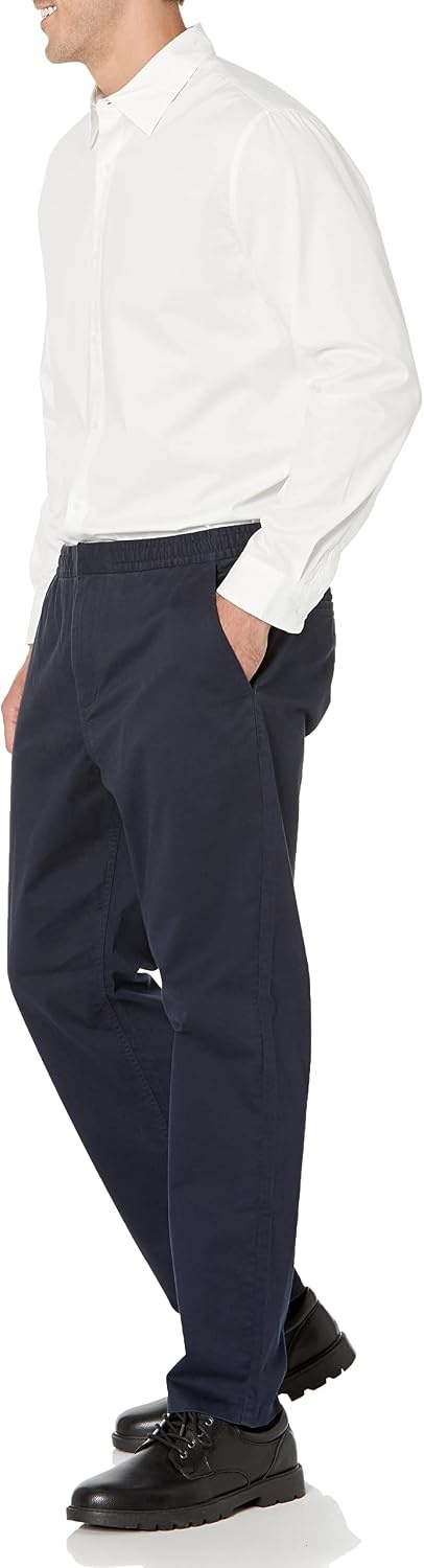 image:imageAmazon Essentials Mens Regular Fit Long Sleeve Wrinkle Resistant Stretch Dress ShirtWhite