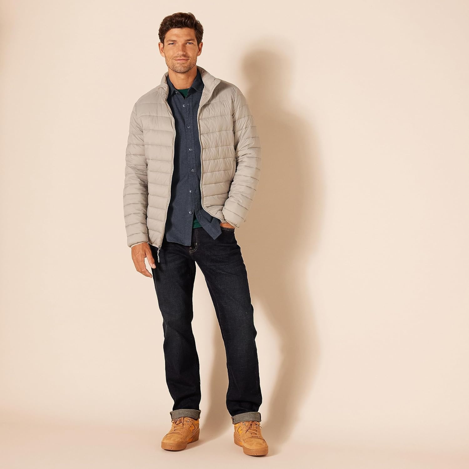 image:imageAmazon Essentials Mens Regular Fit LongSleeve Flannel Shirt Soft Brushed Cotton Lightweight yet WarmBlack