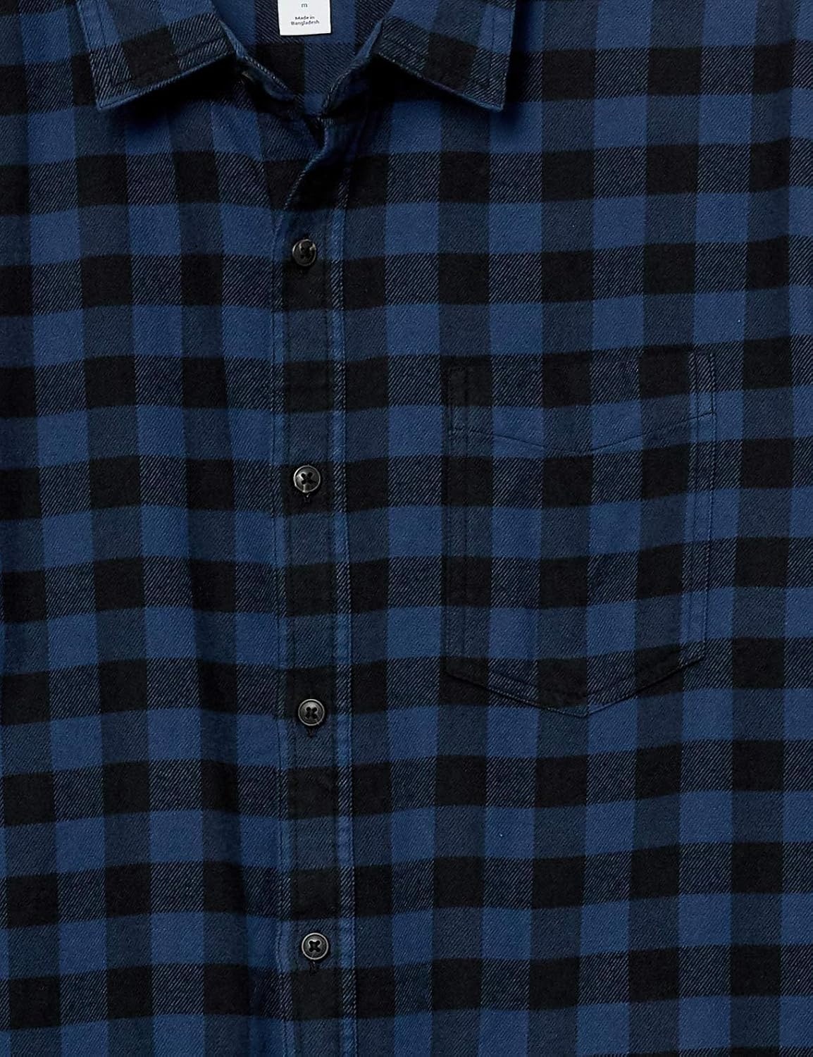 image:imageAmazon Essentials Mens Regular Fit LongSleeve Flannel Shirt Soft Brushed Cotton Lightweight yet WarmBlack Blue Buffalo Plaid