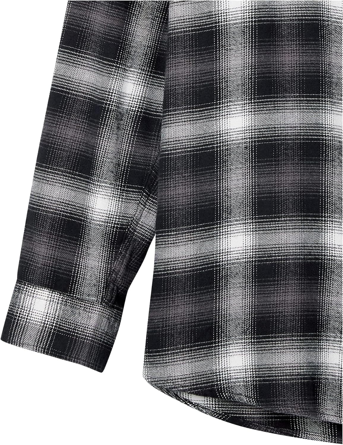 image:imageAmazon Essentials Mens Regular Fit LongSleeve Flannel Shirt Soft Brushed Cotton Lightweight yet WarmBlack Ombre Plaid