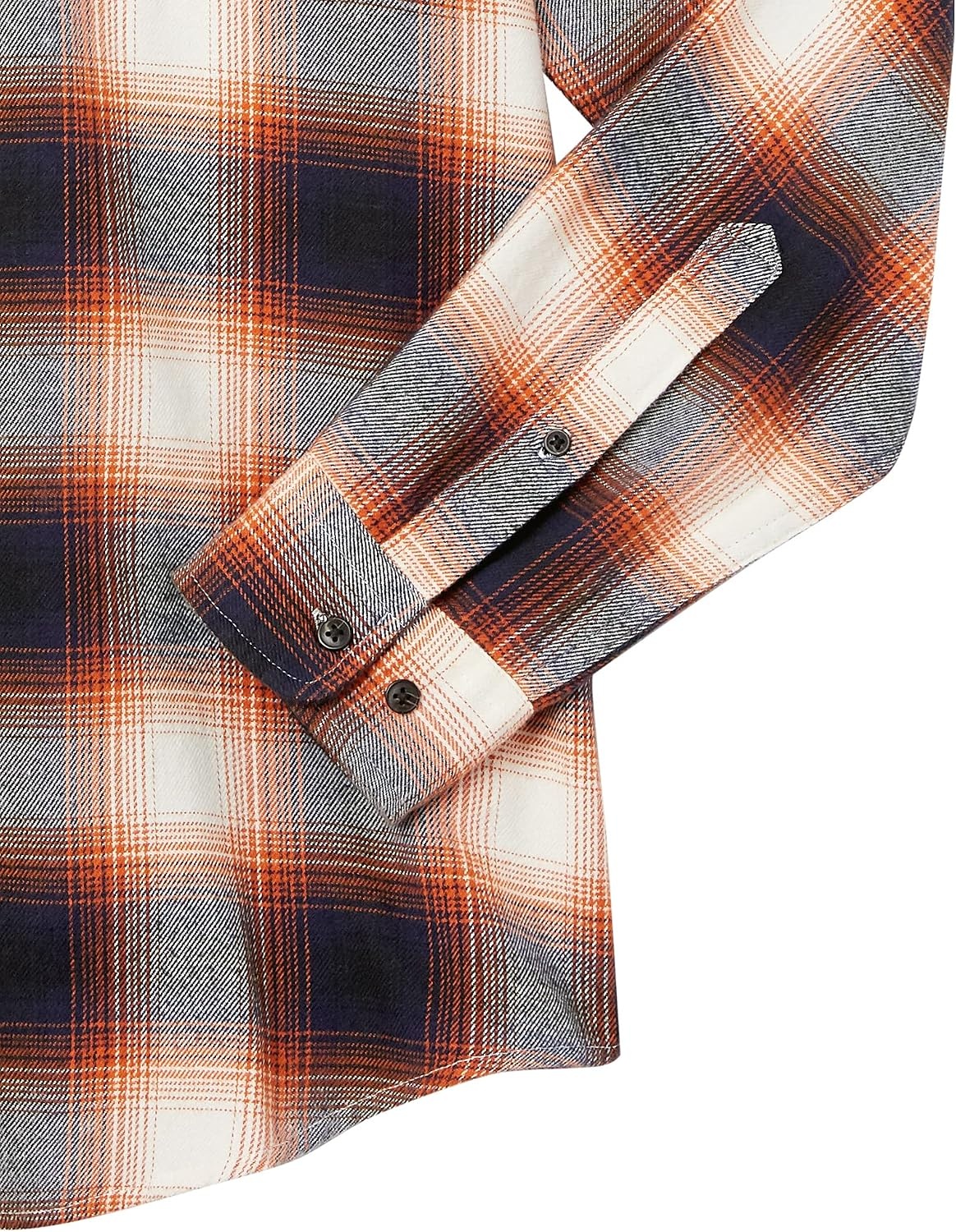 image:imageAmazon Essentials Mens Regular Fit LongSleeve Flannel Shirt Soft Brushed Cotton Lightweight yet WarmBlack Orange Large Plaid
