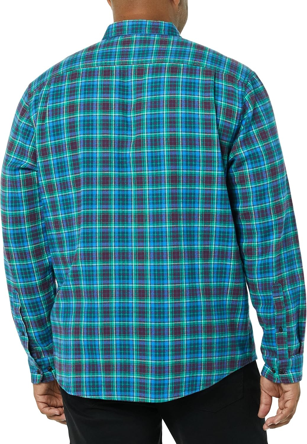 image:imageAmazon Essentials Mens Regular Fit LongSleeve Flannel Shirt Soft Brushed Cotton Lightweight yet WarmBlue Burgundy Green Plaid