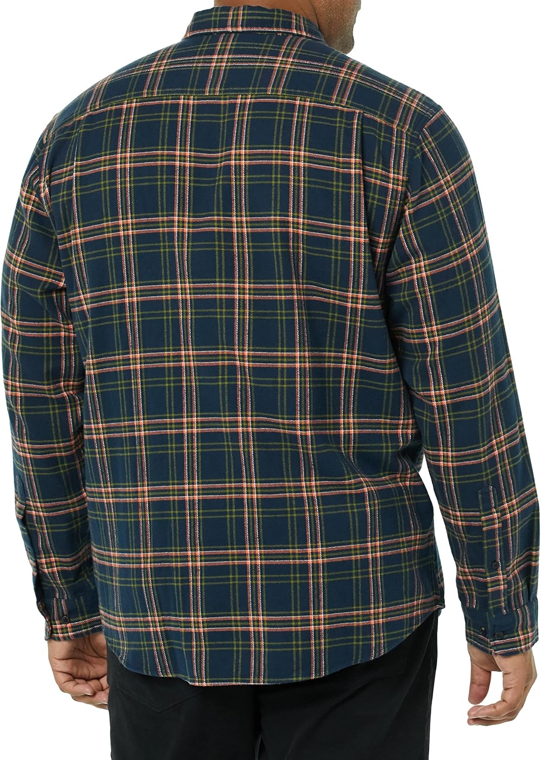 image:imageAmazon Essentials Mens Regular Fit LongSleeve Flannel Shirt Soft Brushed Cotton Lightweight yet WarmDark Navy Plaid