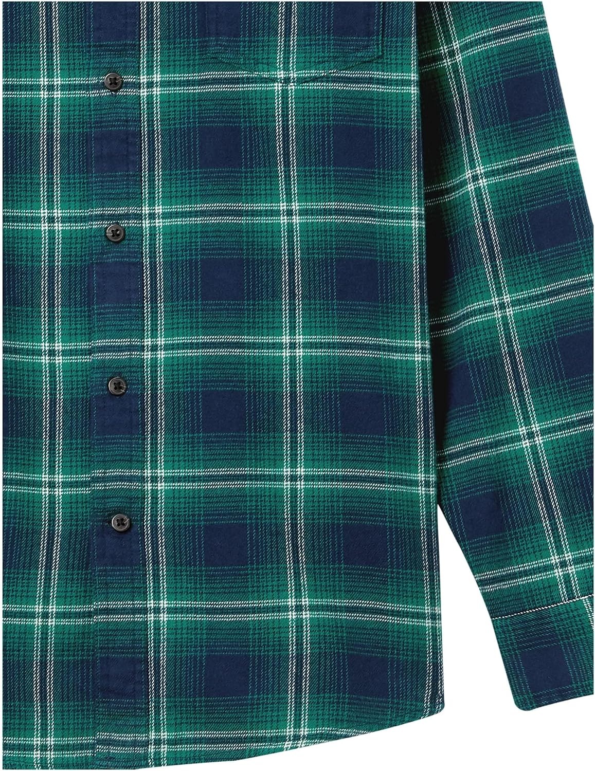 image:imageAmazon Essentials Mens Regular Fit LongSleeve Flannel Shirt Soft Brushed Cotton Lightweight yet WarmGreen Navy Ombre Plaid