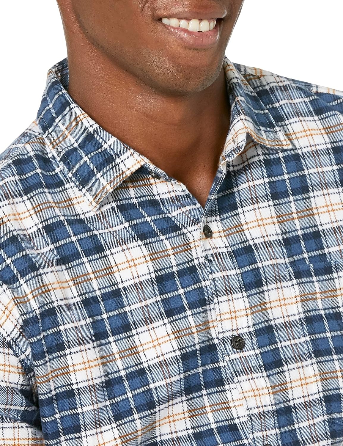 image:imageAmazon Essentials Mens Regular Fit LongSleeve Flannel Shirt Soft Brushed Cotton Lightweight yet WarmMulticolor Check Plaid