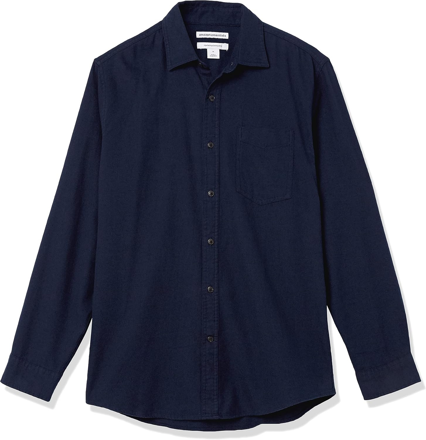 image:imageAmazon Essentials Mens Regular Fit LongSleeve Flannel Shirt Soft Brushed Cotton Lightweight yet WarmNavy