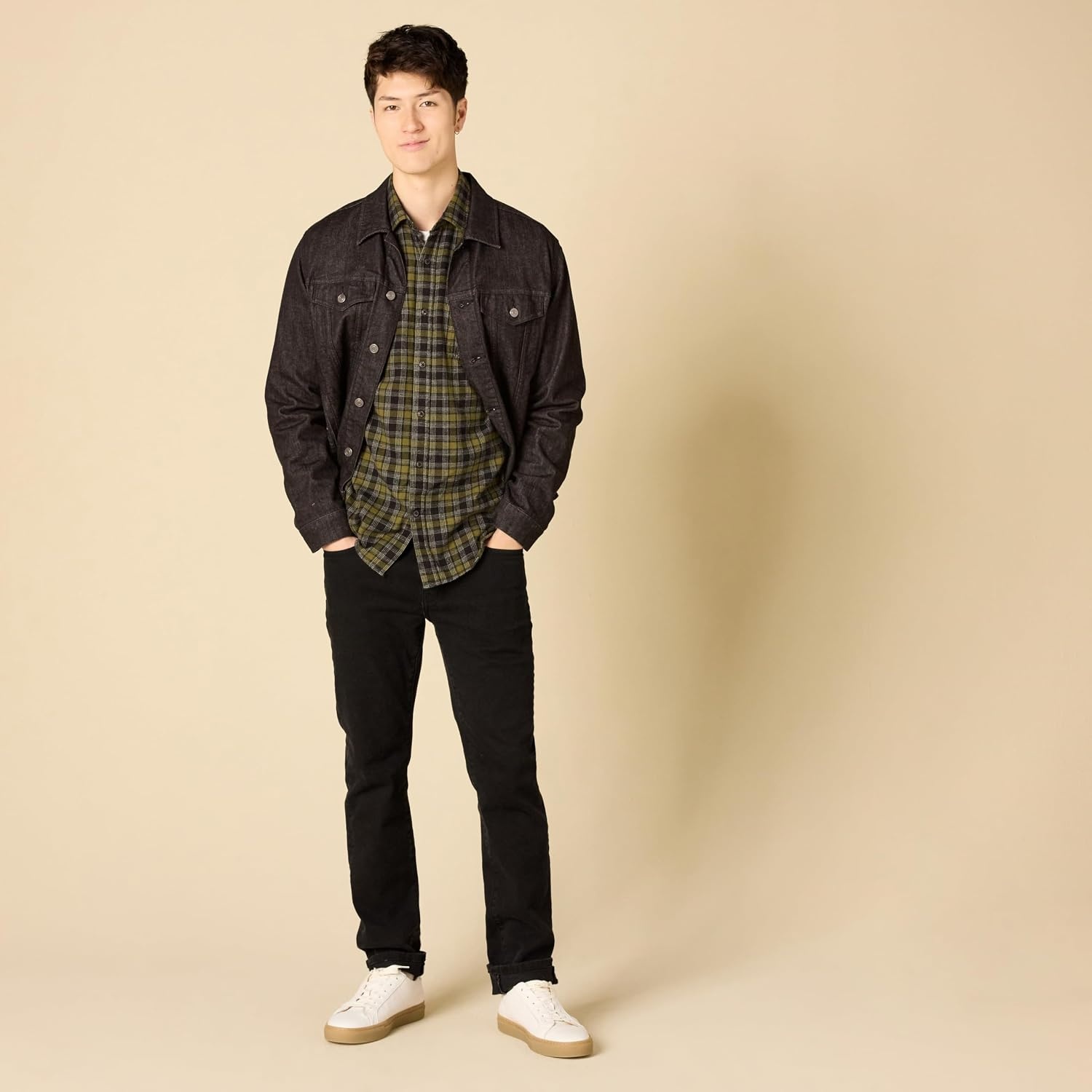 image:imageAmazon Essentials Mens Regular Fit LongSleeve Flannel Shirt Soft Brushed Cotton Lightweight yet WarmOlive