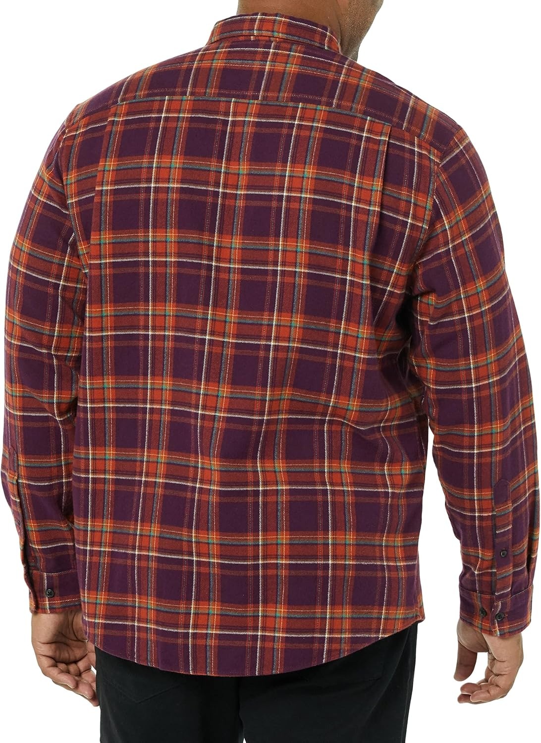 image:imageAmazon Essentials Mens Regular Fit LongSleeve Flannel Shirt Soft Brushed Cotton Lightweight yet WarmPlum Plaid