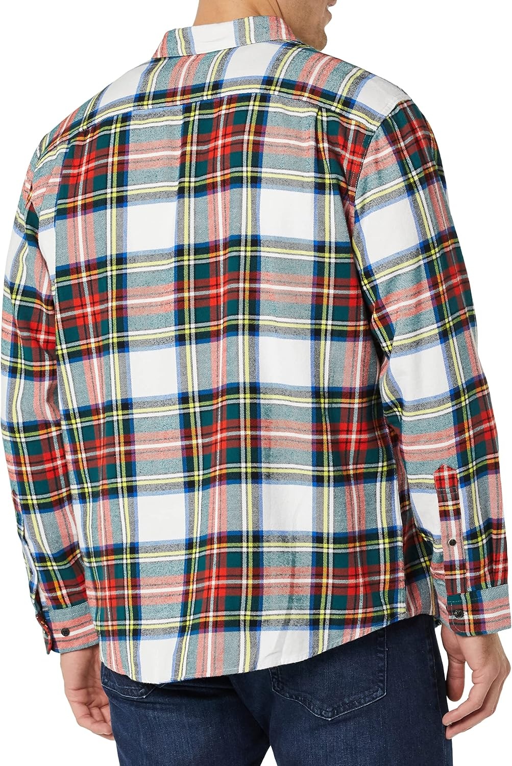 image:imageAmazon Essentials Mens Regular Fit LongSleeve Flannel Shirt Soft Brushed Cotton Lightweight yet WarmRed White Tartan Plaid