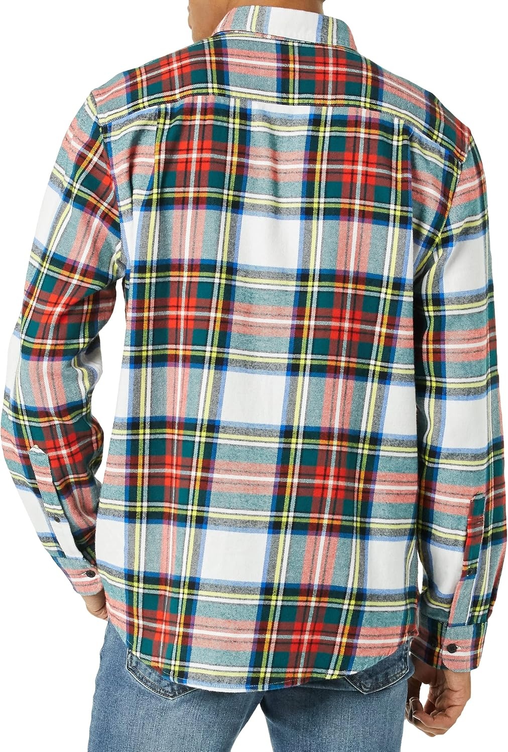 image:imageAmazon Essentials Mens Regular Fit LongSleeve Flannel Shirt Soft Brushed Cotton Lightweight yet WarmRed White Tartan Plaid