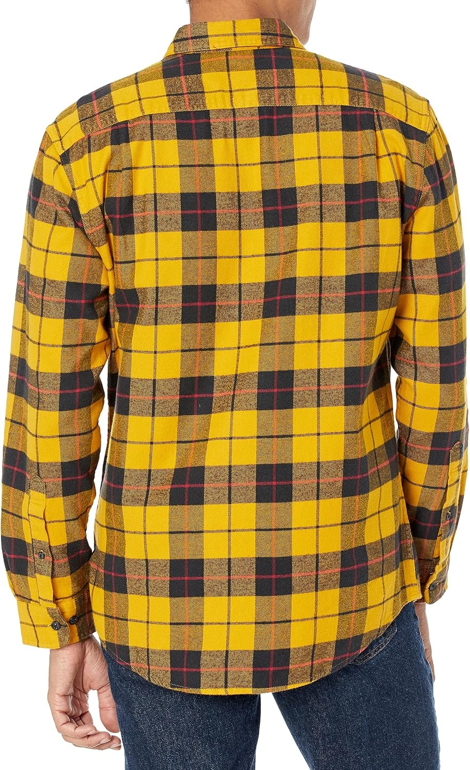 image:imageAmazon Essentials Mens Regular Fit LongSleeve Flannel Shirt Soft Brushed Cotton Lightweight yet WarmYellow Plaid