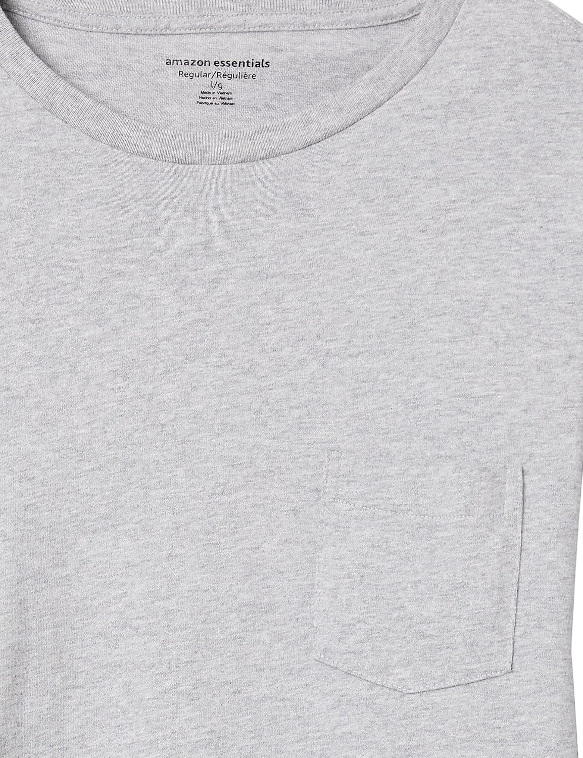 image:imageAmazon Essentials Mens RegularFit Crewneck LongSleeve TShirt Casual Cotton JerseyLight Grey Heather